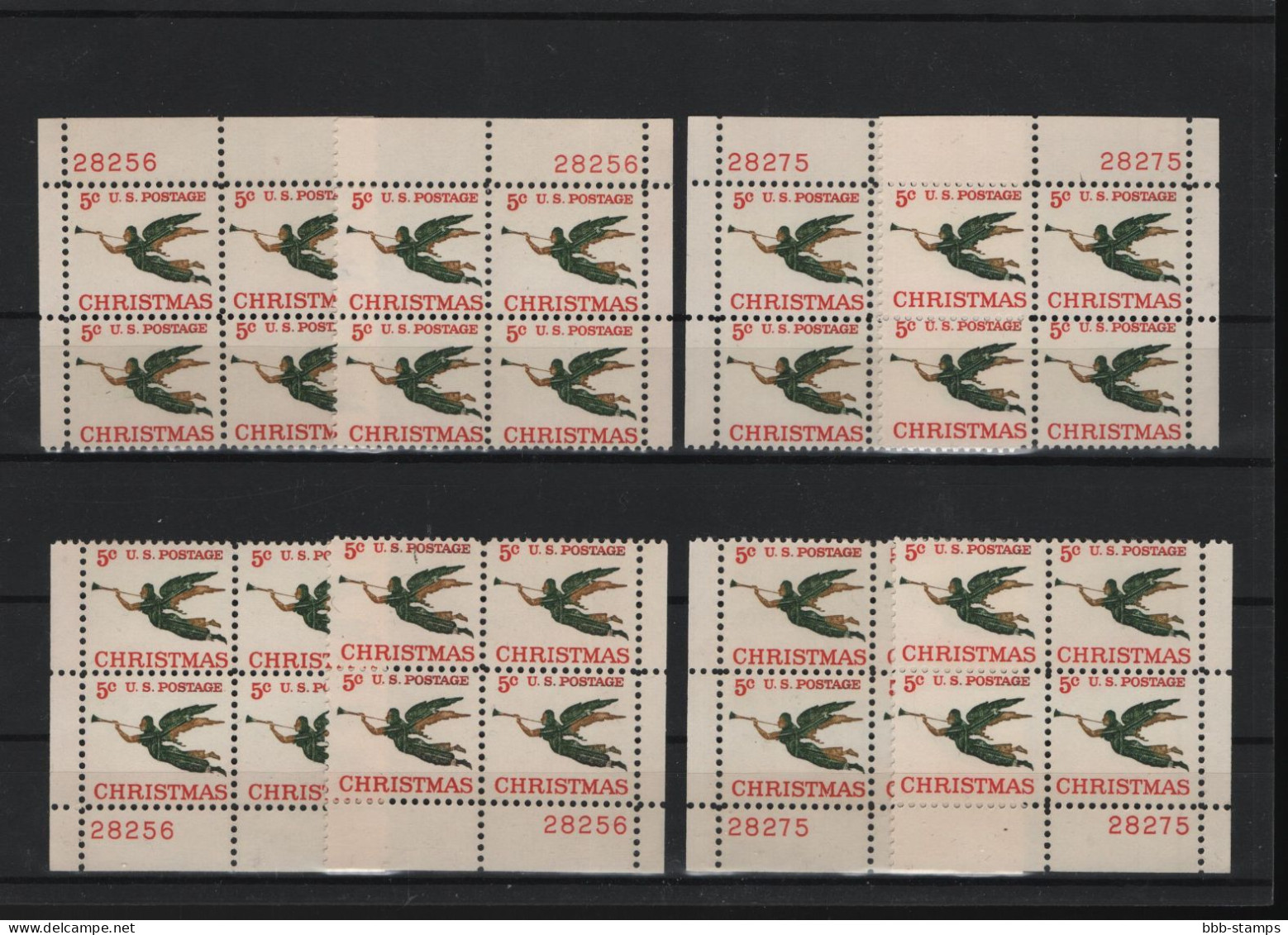 USA Michel Cat.No. Mnh/** 892 Different Positions And Different Plate Nos - Plate Blocks & Sheetlets