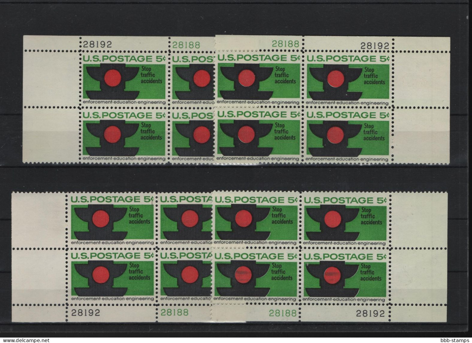 USA Michel Cat.No. Mnh/** 888 Different Positions And Different Plate Nos - Numéros De Planches