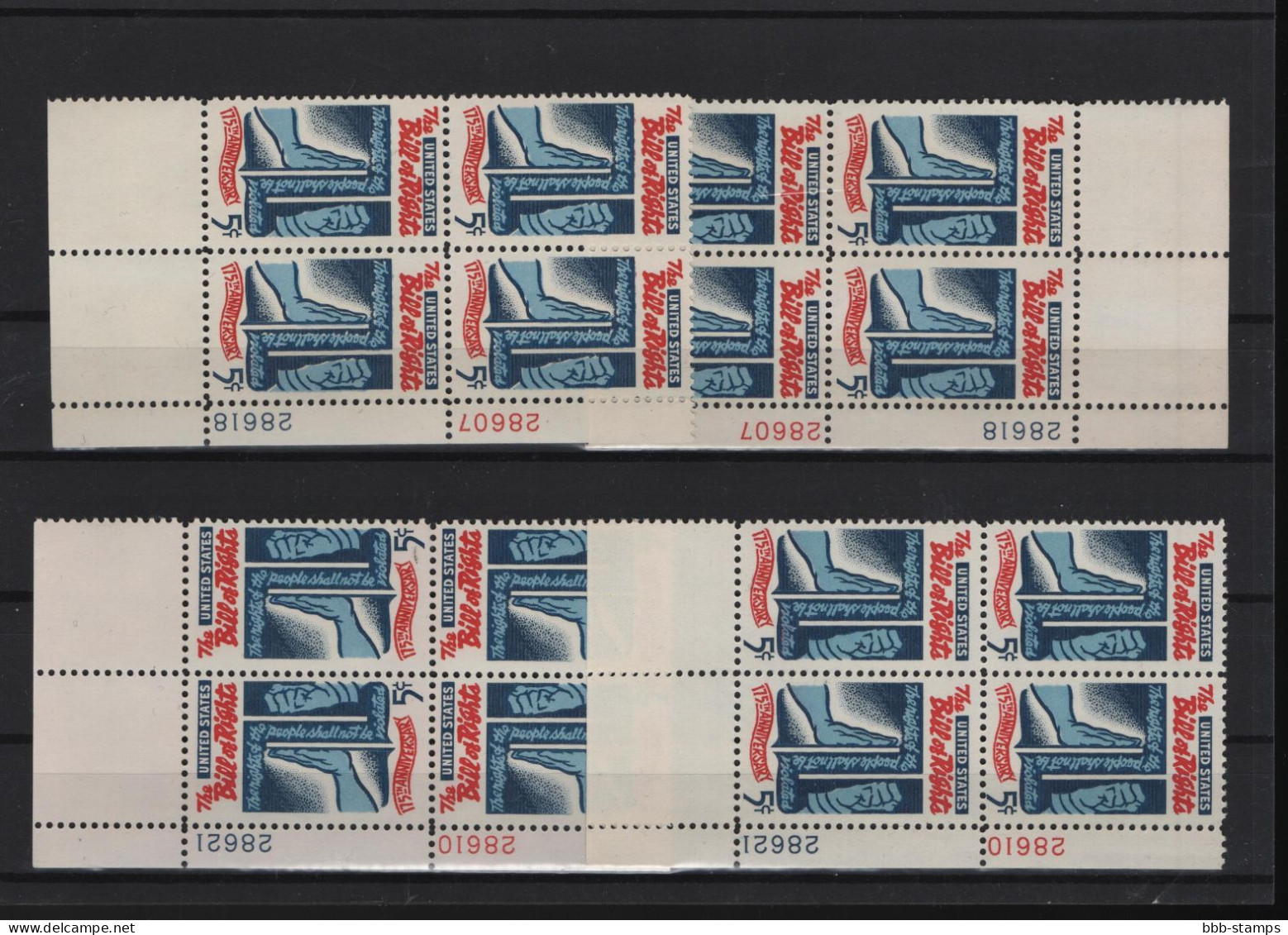 USA Michel Cat.No. Mnh/** 903 Different Positions And Different Plate Nos - Plattennummern