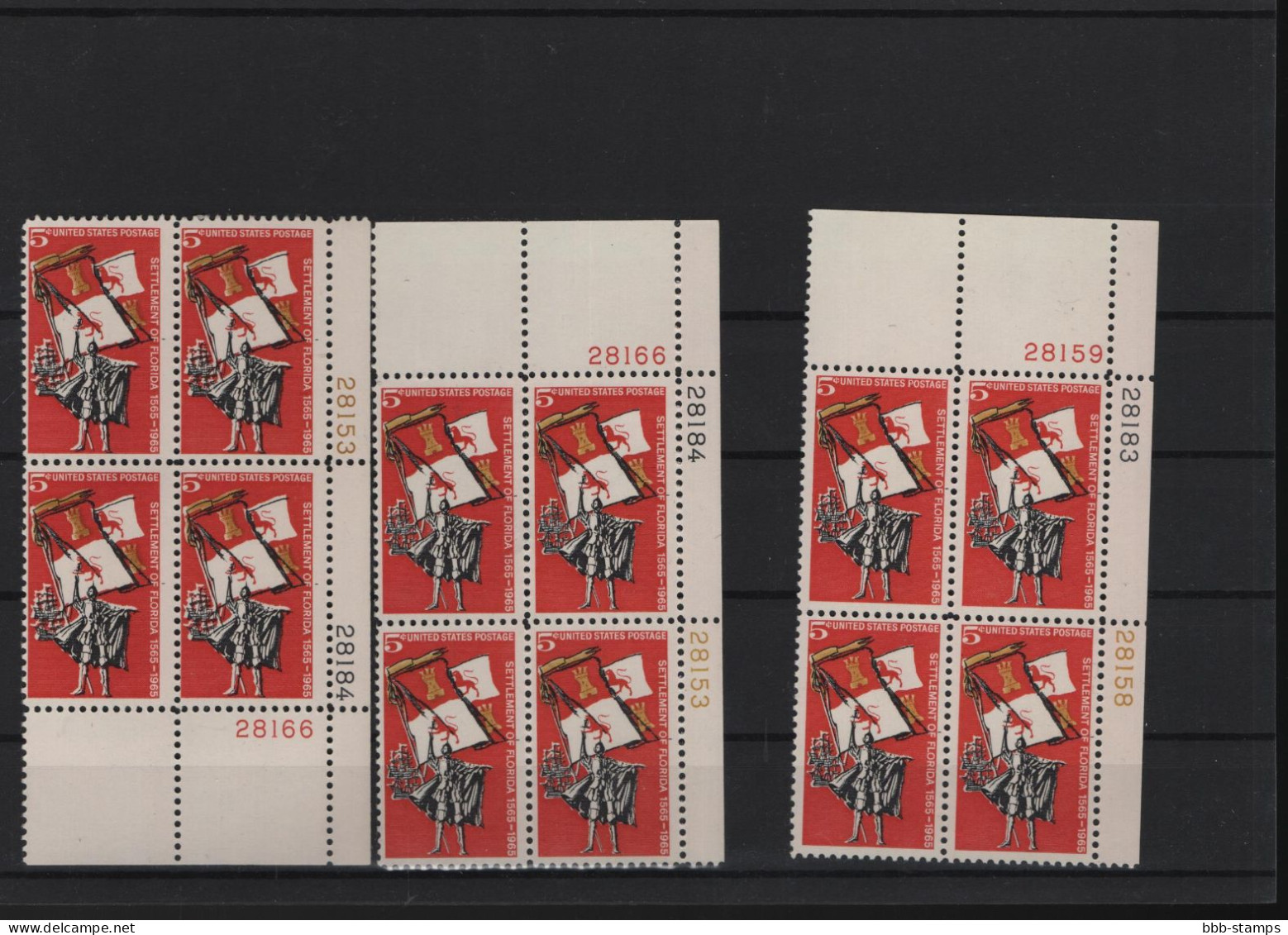 USA Michel Cat.No. Mnh/** 887 Different Positions And Different Plate Nos - Numéros De Planches