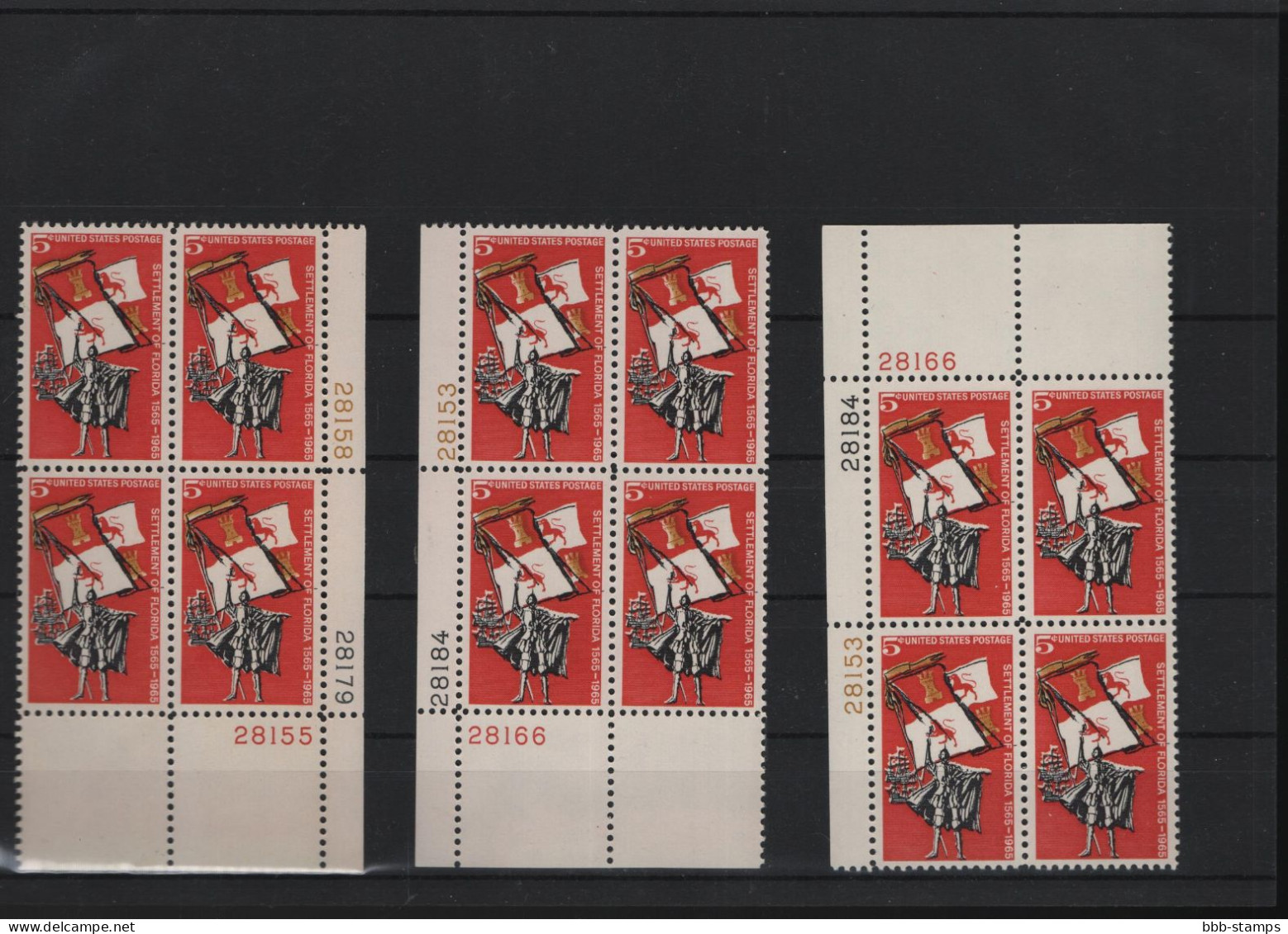 USA Michel Cat.No. Mnh/** 887 Different Positions And Different Plate Nos - Números De Placas