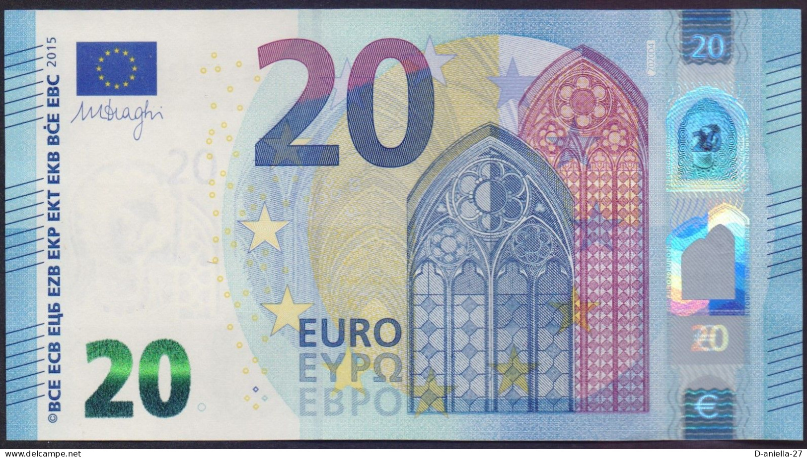 Belgien, 20 €uro ZD / Z020-D4, Draghi, Sehr Selten, Perfekt Unc. - 20 Euro