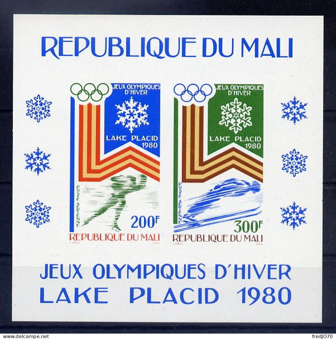 Mali Bloc Non Dentelé Imperf JO 80 ** - Hiver 1980: Lake Placid