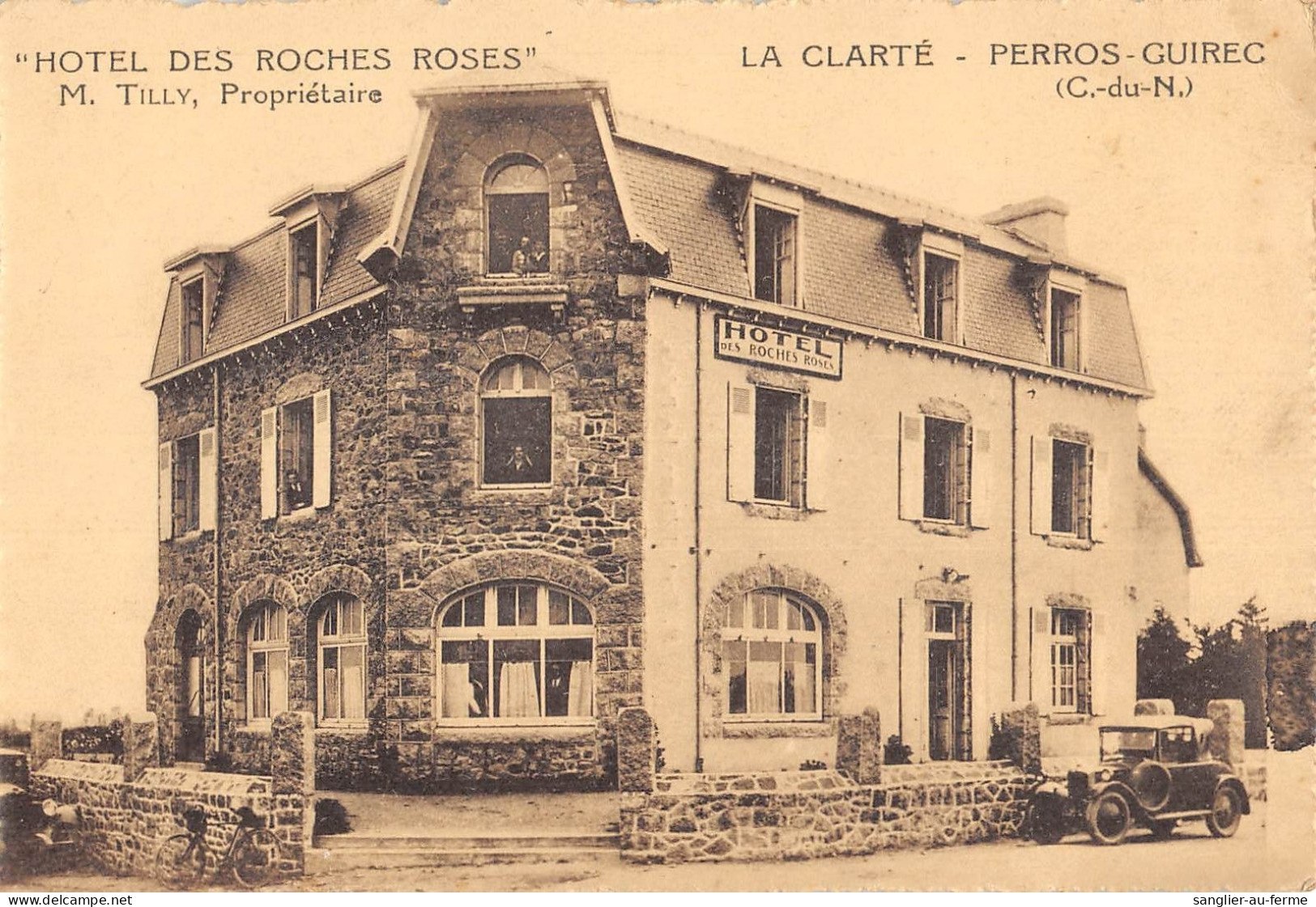 CPA 22 LA CLARTE / PERROS GUIREC / HOTEL DES ROCHES ROSES / M.TILLY PROPRIETAIRE - Autres & Non Classés