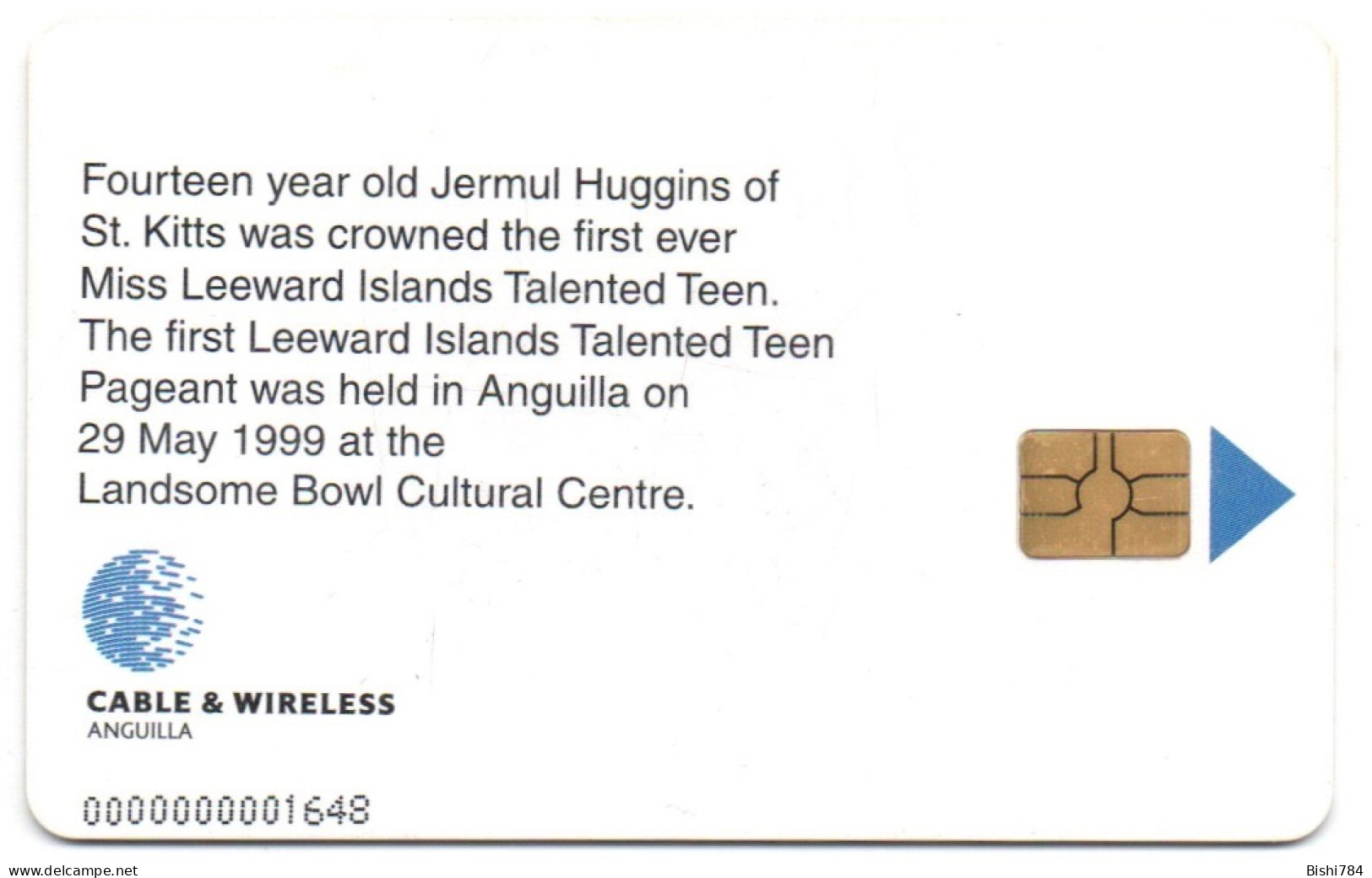 Anguilla - Miss Leeward Islands Talented Teen 1999 (Black Chip) - Anguilla