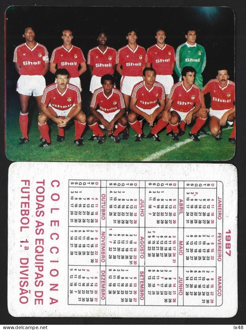 Calendar With The Benfica Football Team That Won Portugal In The 1986/7 Season. Calendário Com Equipa De Futebol Do Benf - Petit Format : 1981-90