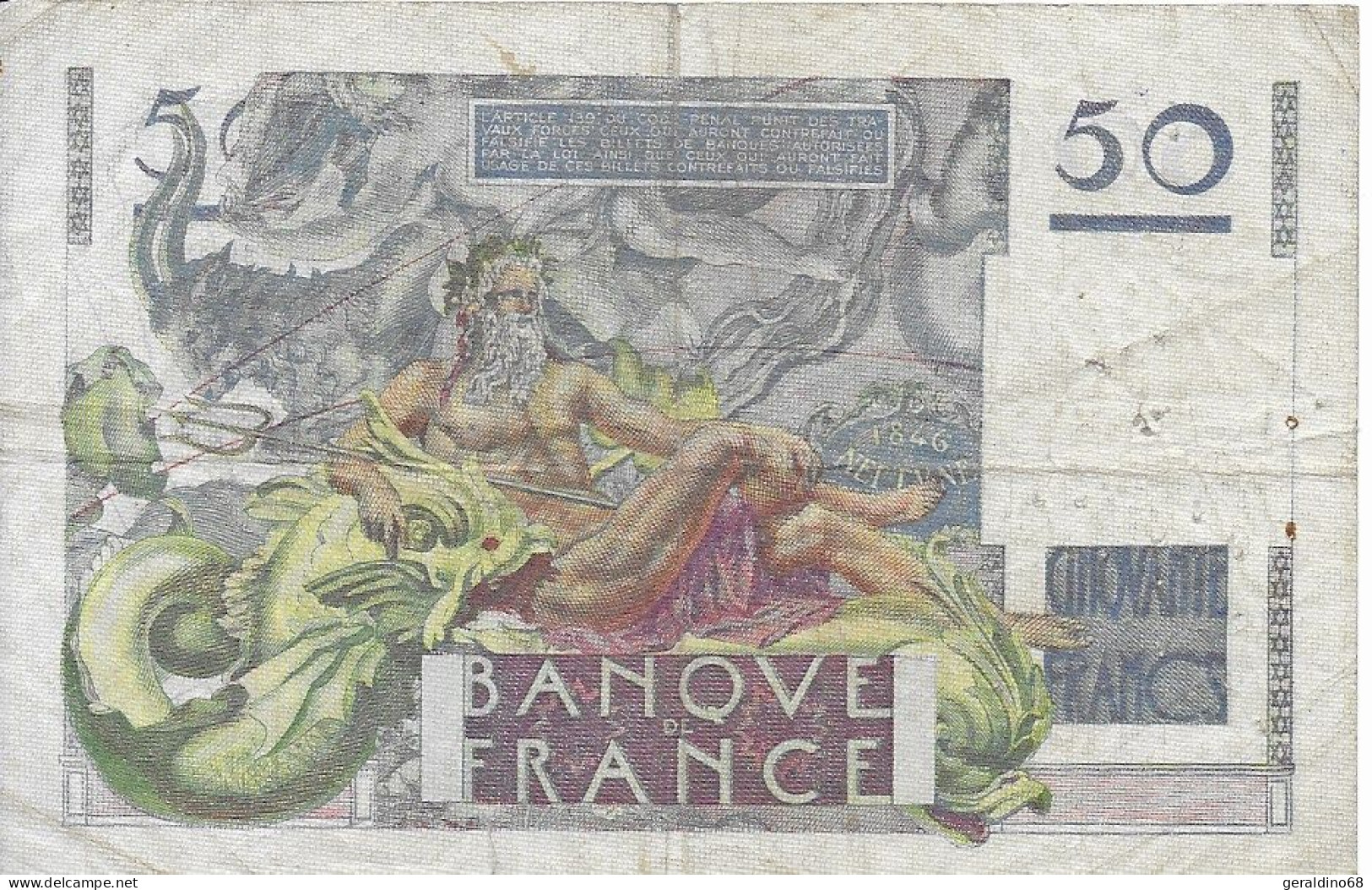 Billet De 50 Francs 1946 Le Verrier - 50 F 1946-1951 ''Le Verrier''