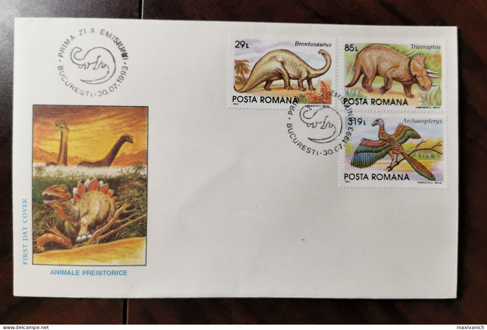 Romania 1993 Dinosaurs FDC - Autres & Non Classés