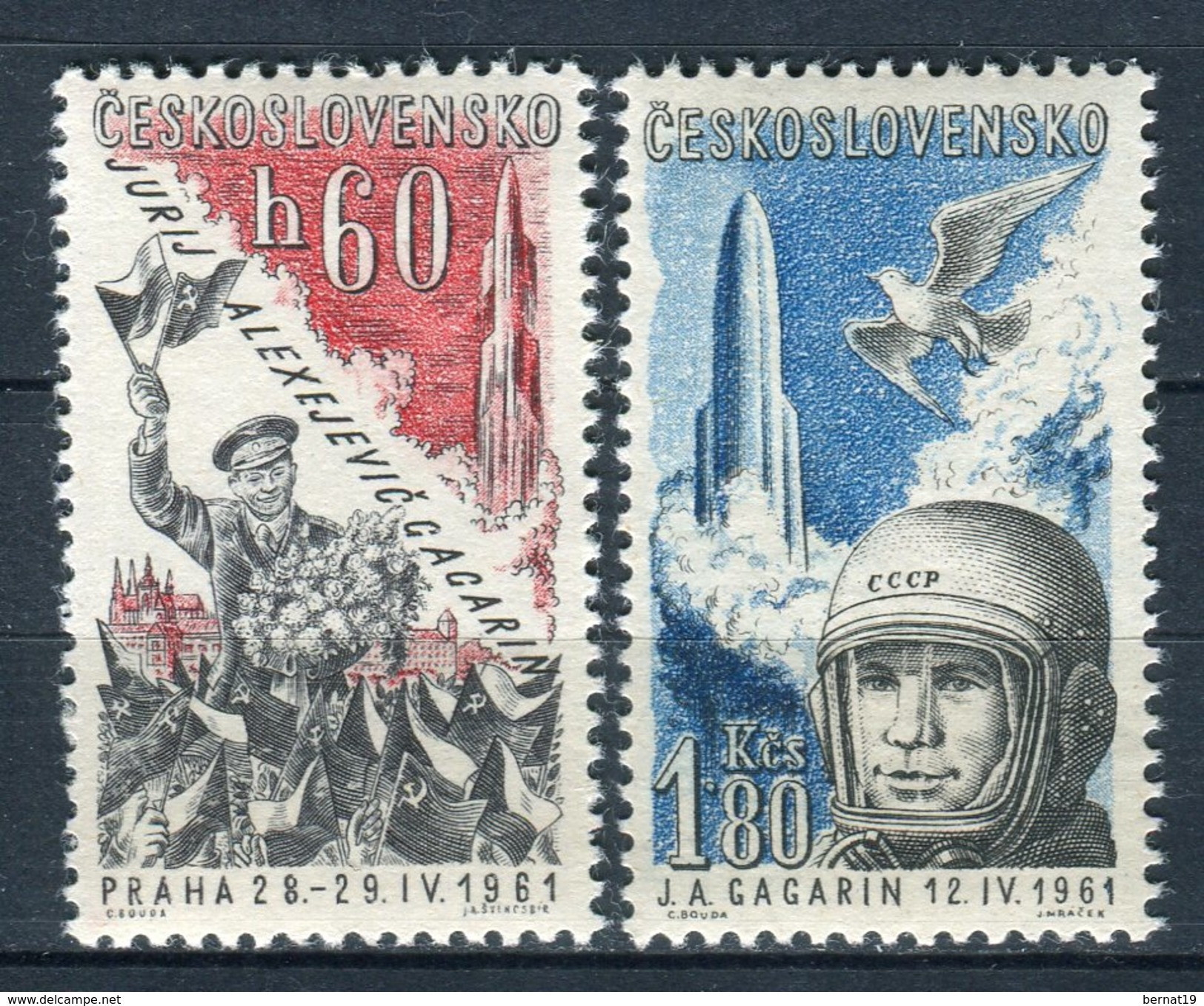 Checoslovaquia 1961. Yvert A 51-52 ** MNH. - Corréo Aéreo