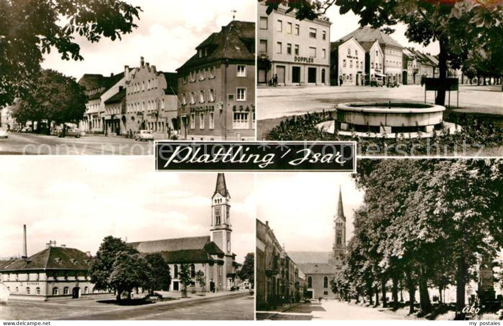 72981810 Plattling Isar Bayern Ortsmotive Kirche Brunnen Plattling Isar Bayern - Plattling