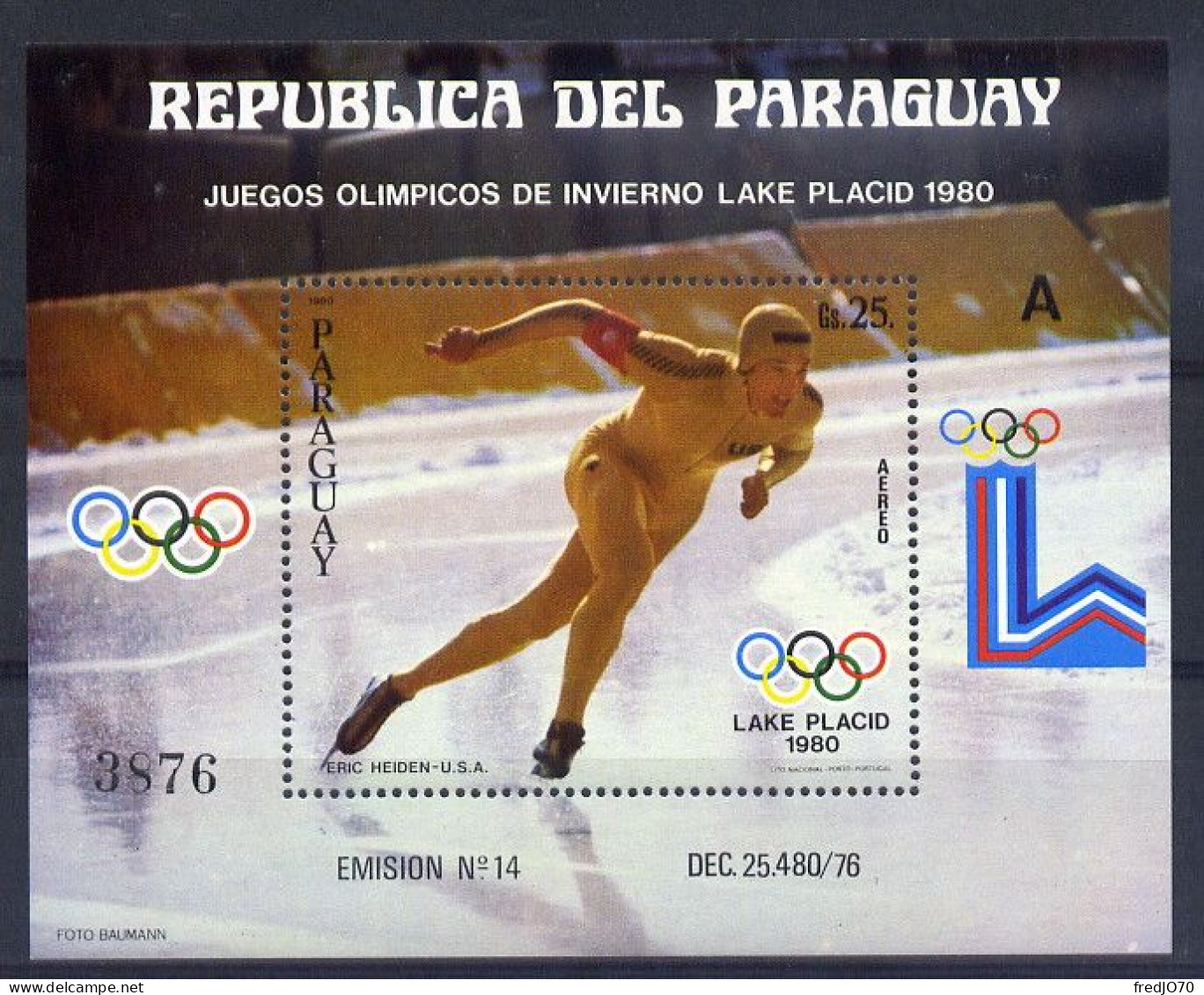 Paraguay Bloc Patinage JO 80 ** - Inverno1980: Lake Placid