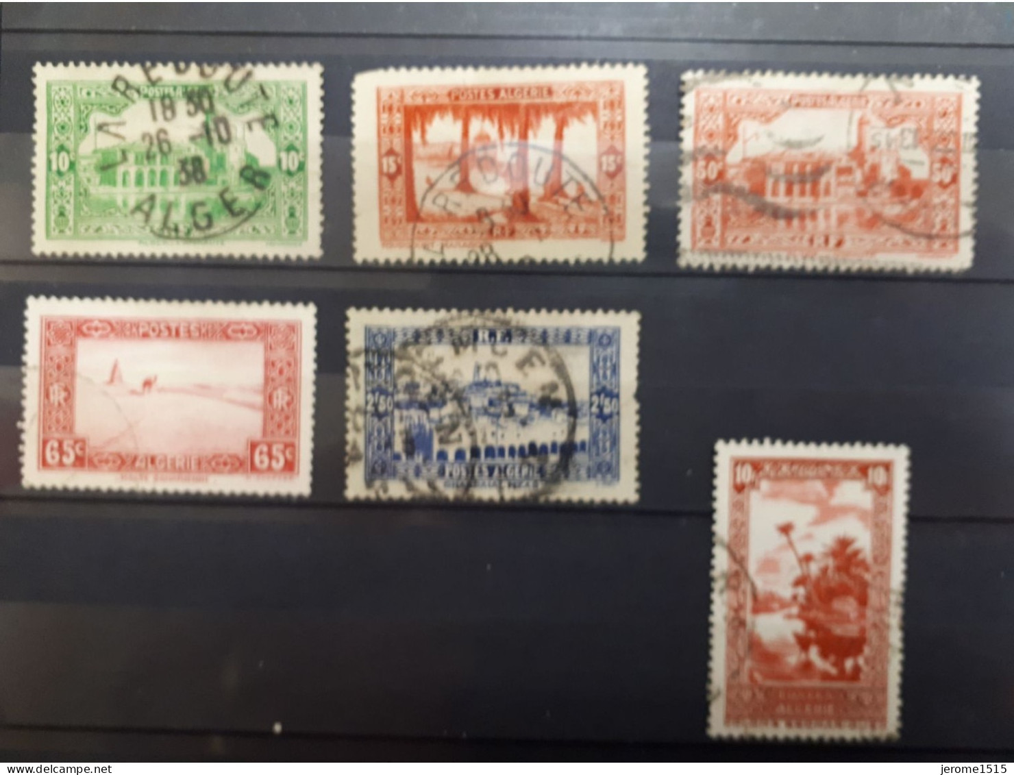 Timbres Algérie :  1924- 1938 YT N° 90, 105, 106, 113, 125, 141a   & - Oblitérés