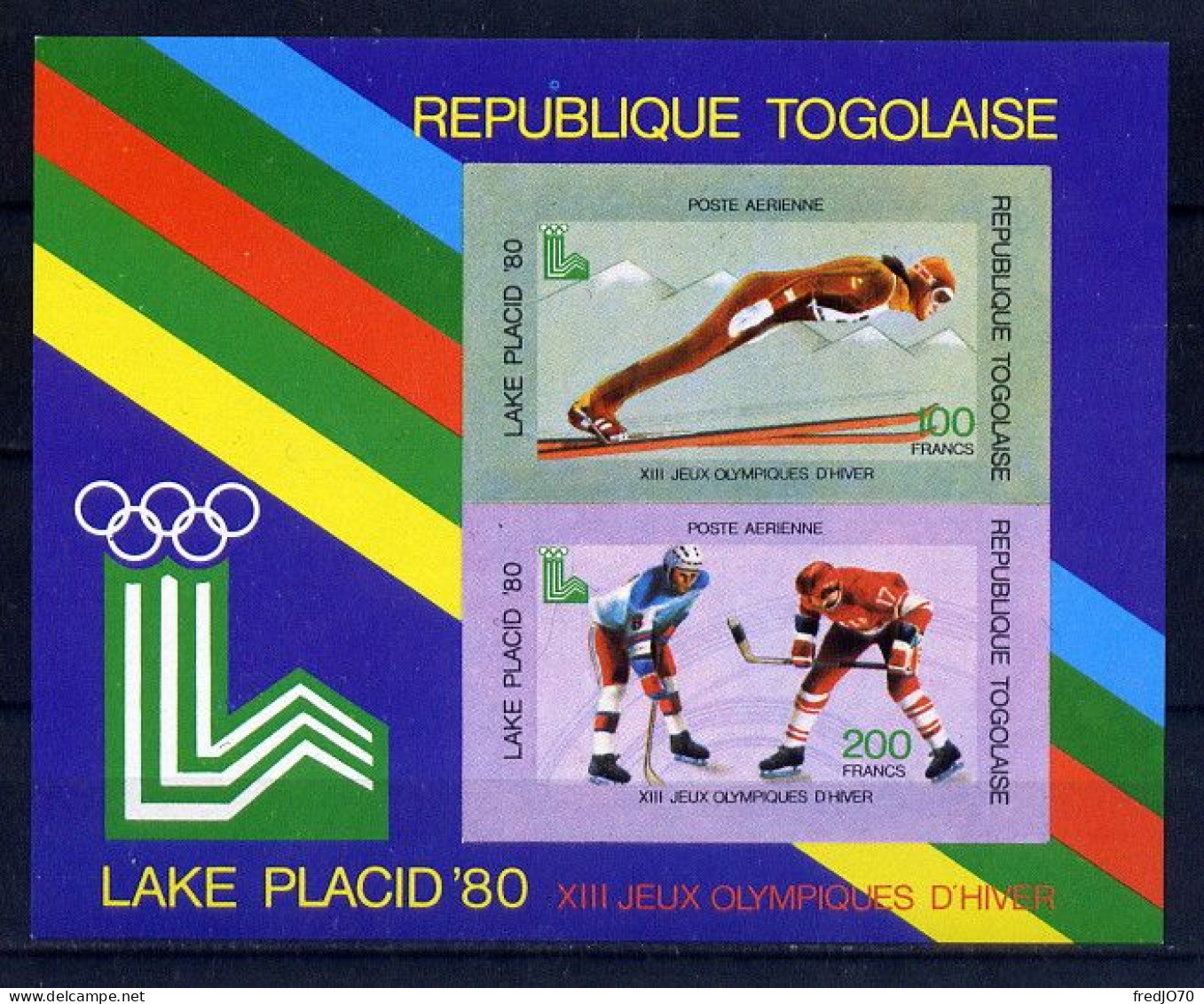 Togo Bloc Non Dentelé Imperf JO 80 ** - Winter 1980: Lake Placid