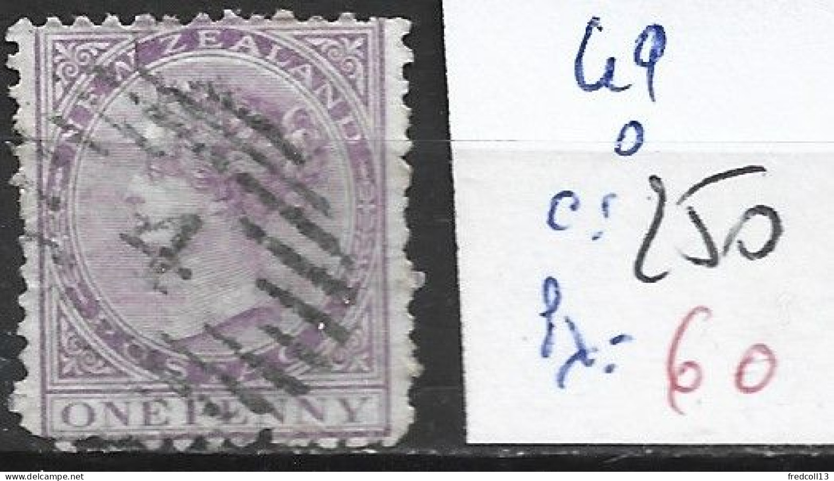 NOUVELLE-ZELANDE 49 Oblitéré Côte 250 € - Used Stamps