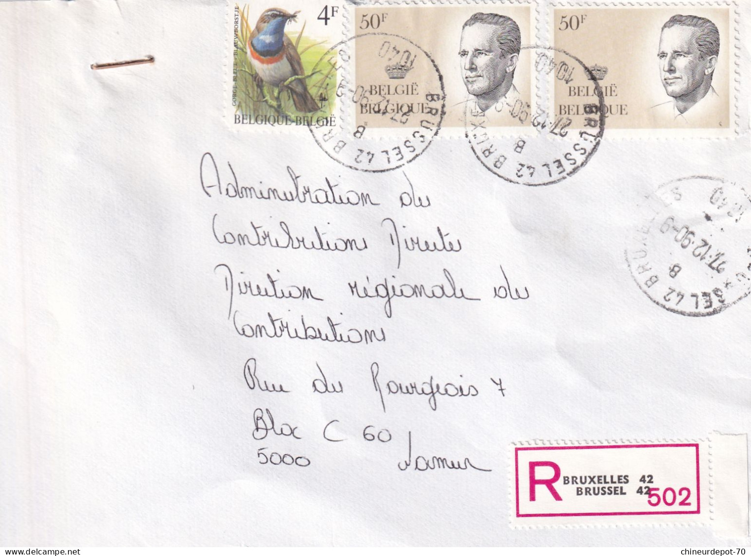 Recommandé Cachet Bruxelles Brussel 1990 - Storia Postale