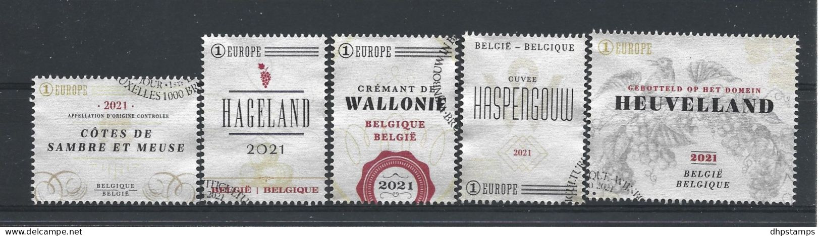 Belgie 2021 Wine Labels Y.T. 5034/5038  (0) - Oblitérés