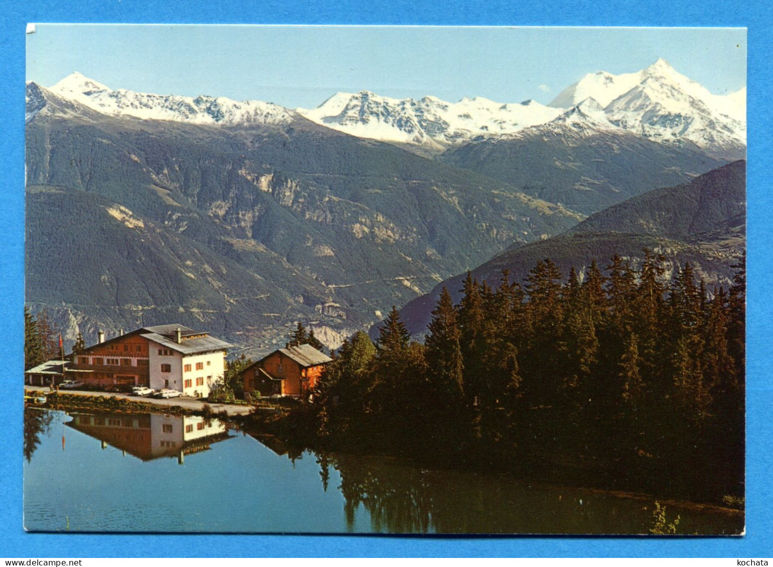 J170, Montana, Hôtel Du Lac, Val D'Anniviers, Weisshorn, 1951, C. Bottinelli, GF, Circulée 1977 - Crans-Montana