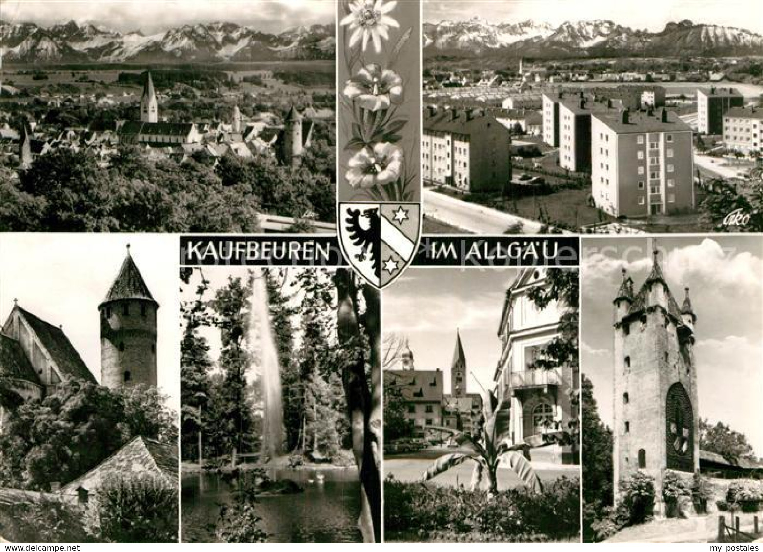 72980825 Kaufbeuren Stadtpanorama Alpen Turm Fontaene Innenstadt Kaufbeuren - Kaufbeuren