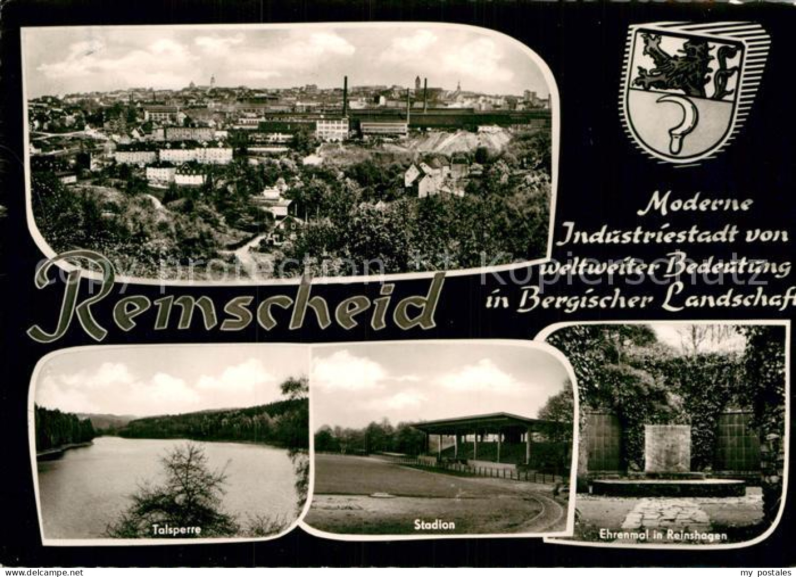 72980824 Remscheid Stadtpanorama Talsperre Stadion Ehrenmal Reinshagen Wappen Re - Remscheid