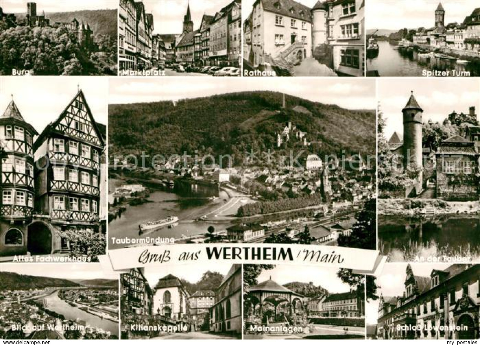 72980822 Wertheim Main Burg Marktplatz Rathaus Spitzer Turm Tauber Schloss Maina - Wertheim