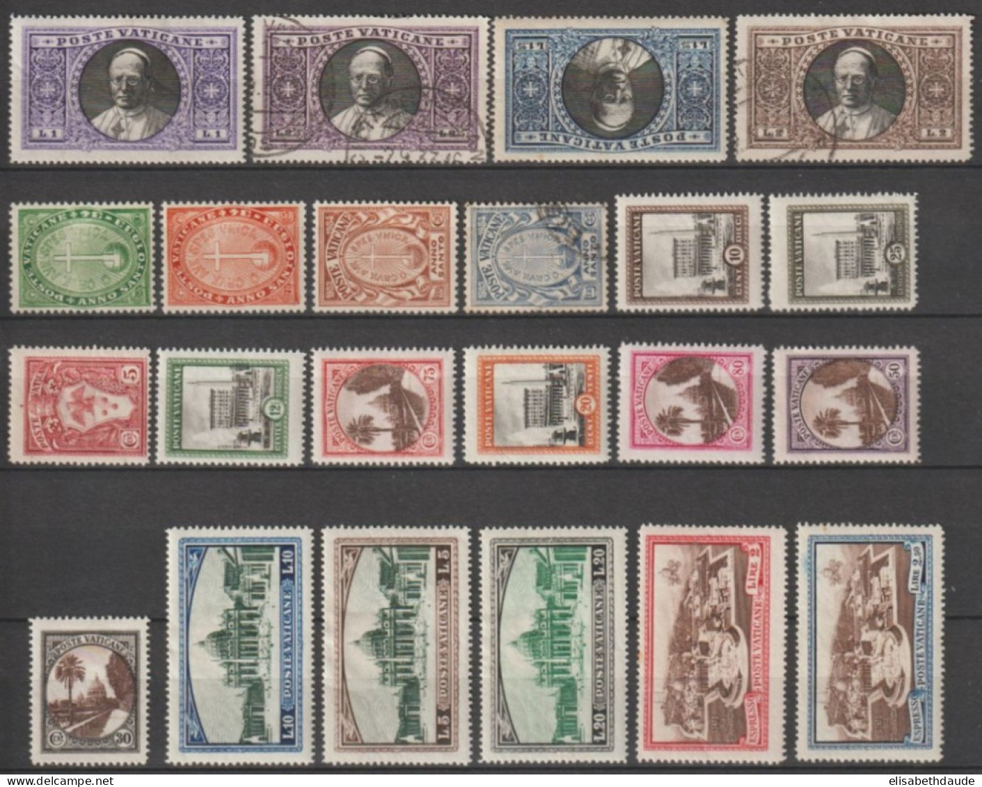 VATICAN - 1933 - ANNEE COMPLETE AVEC EXPRES - YVERT 40/59 + EXP 3/4 * MH (3 TIMBRES OBLITERES) - COTE = 221.5 EUR. - Ungebraucht