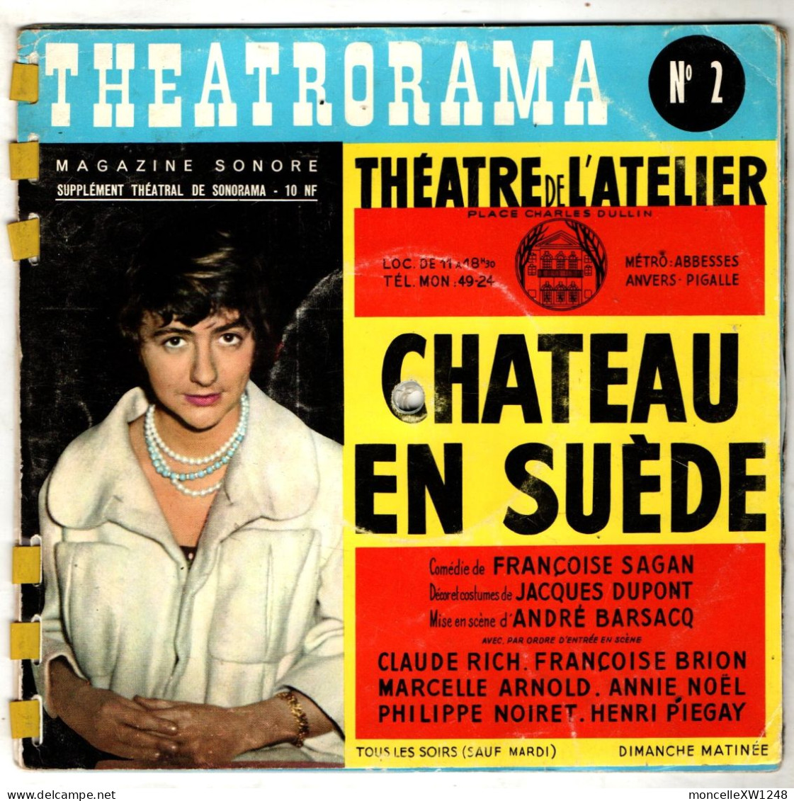 Theatrorama N°2 (Supplément Sonorama N°22) - Château En Suède (1960) - Franse Schrijvers