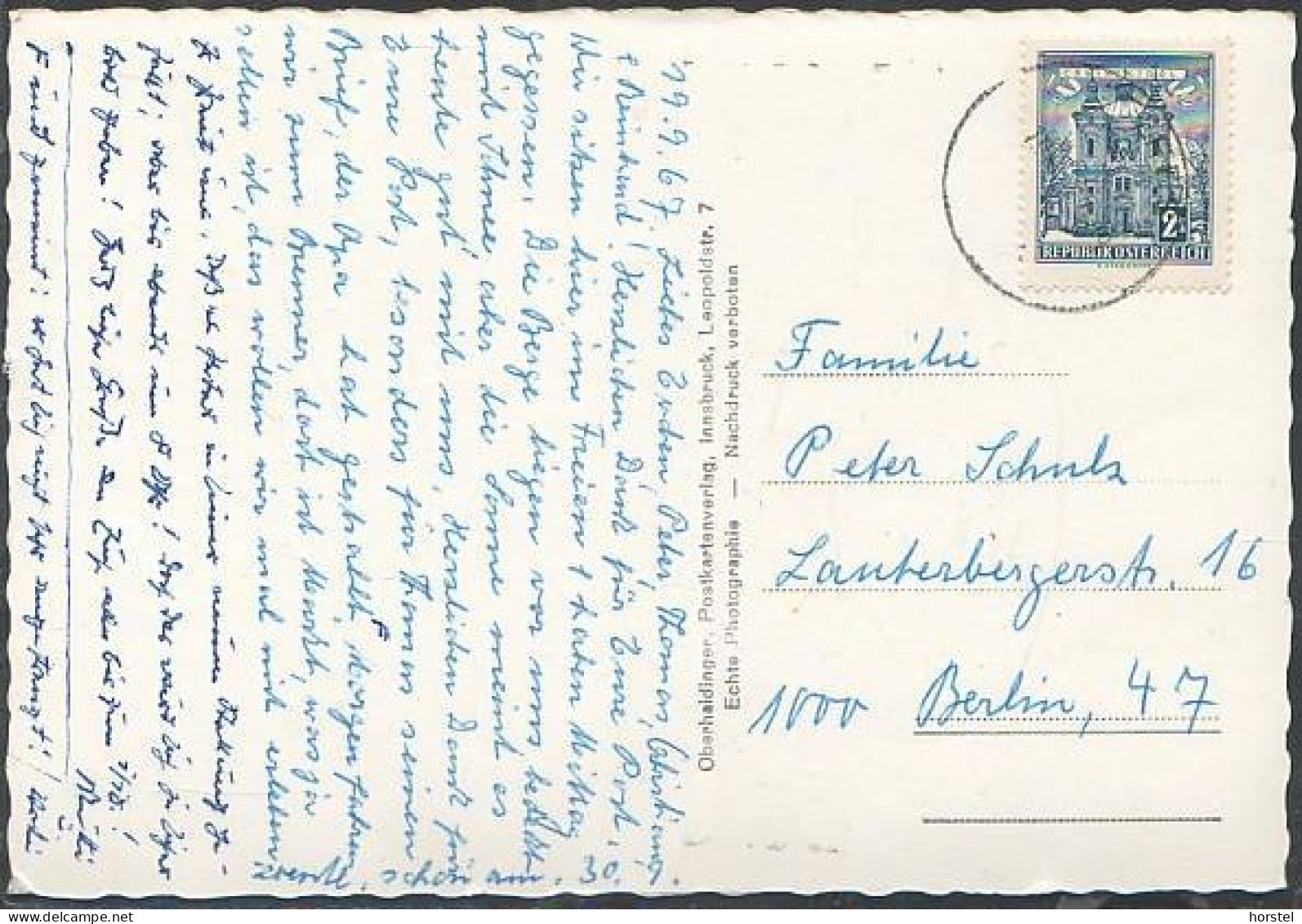 Austria - 6165 Telfes Im Stubai - Gasthaus "Schöne Aussicht" - Nice Stamp - Neustift Im Stubaital