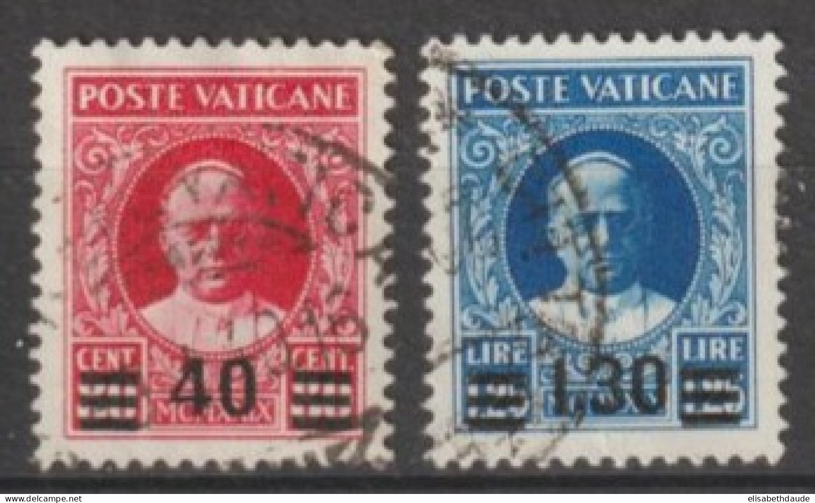 VATICAN - 1934 - YVERT 60/61 OBLITERES - COTE = 75 EUR. - Usados