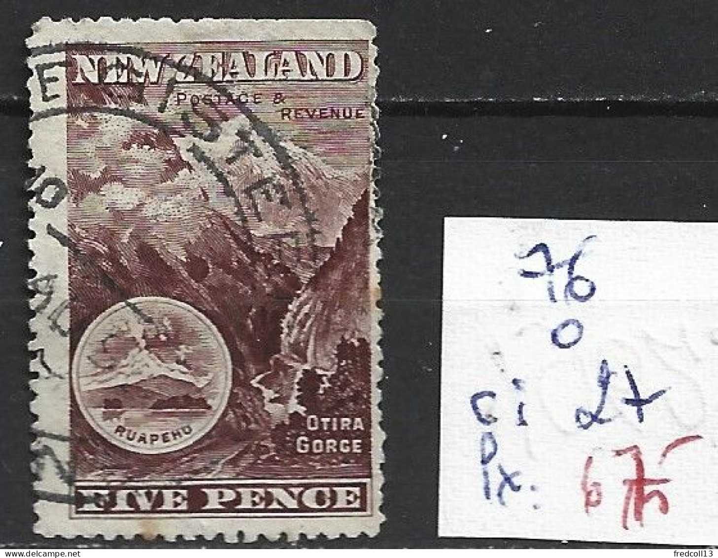 NOUVELLE-ZELANDE 76 Oblitéré Côte 27 € - Used Stamps