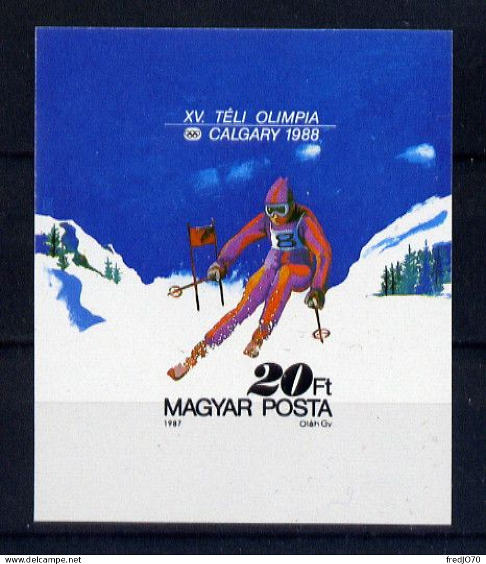 Hongrie Bloc Non Dentelé Imperf JO 88 ** - Winter 1988: Calgary