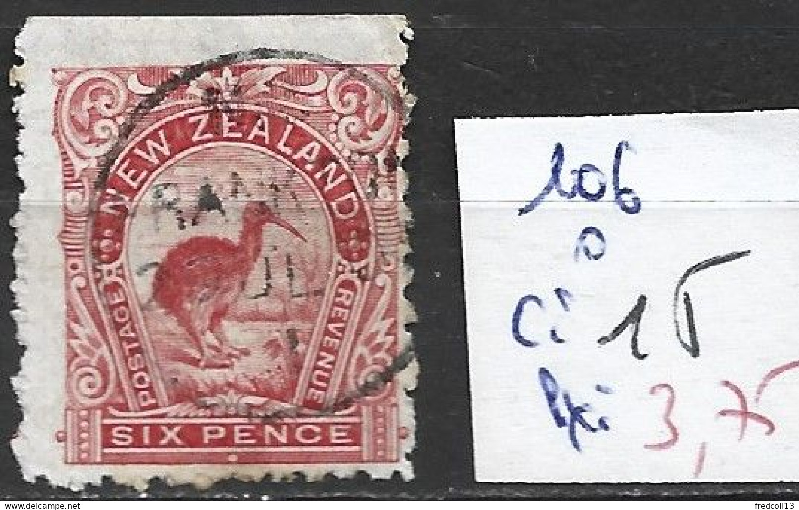 NOUVELLE-ZELANDE 106 Oblitéré Côte 15 € - Used Stamps