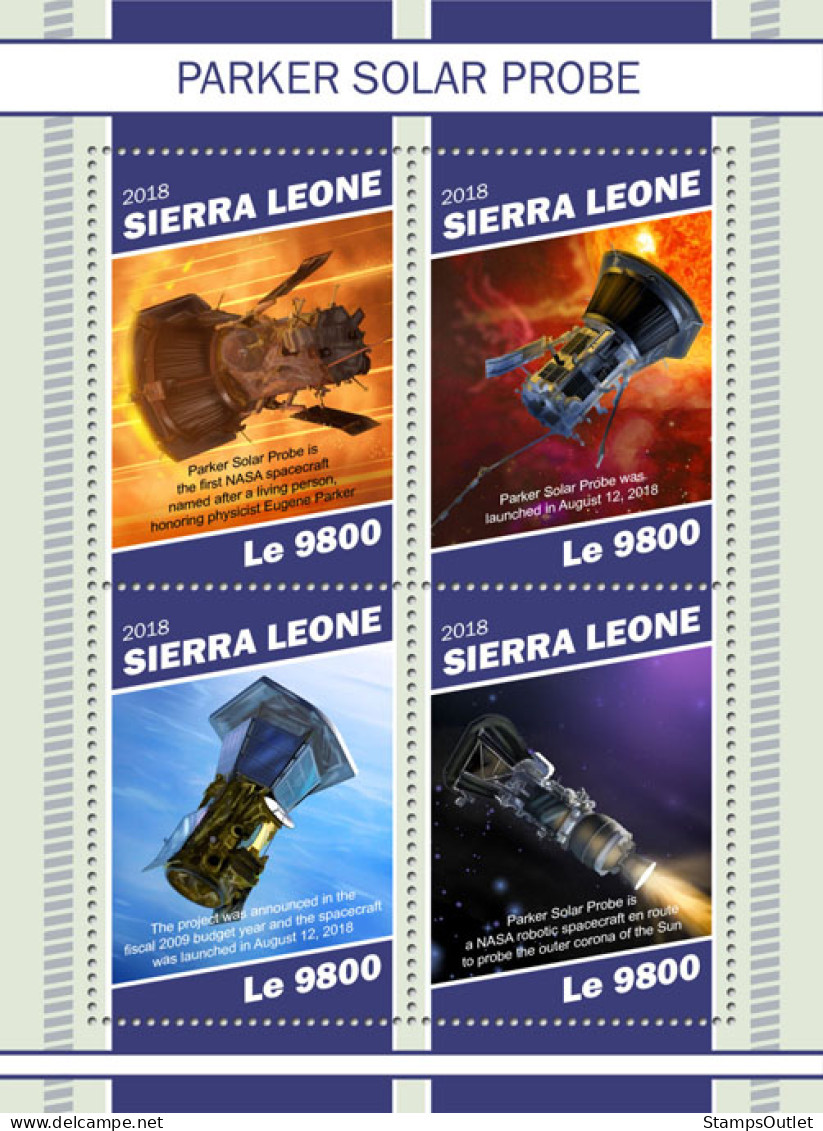  SIERRA LEONE  2018 MNH  Parker Solar Probe  Michel Code: 10589-10592 Scott Code: 5108. Yvert&Tellier Code: 8550-8553 - Sierra Leone (1961-...)