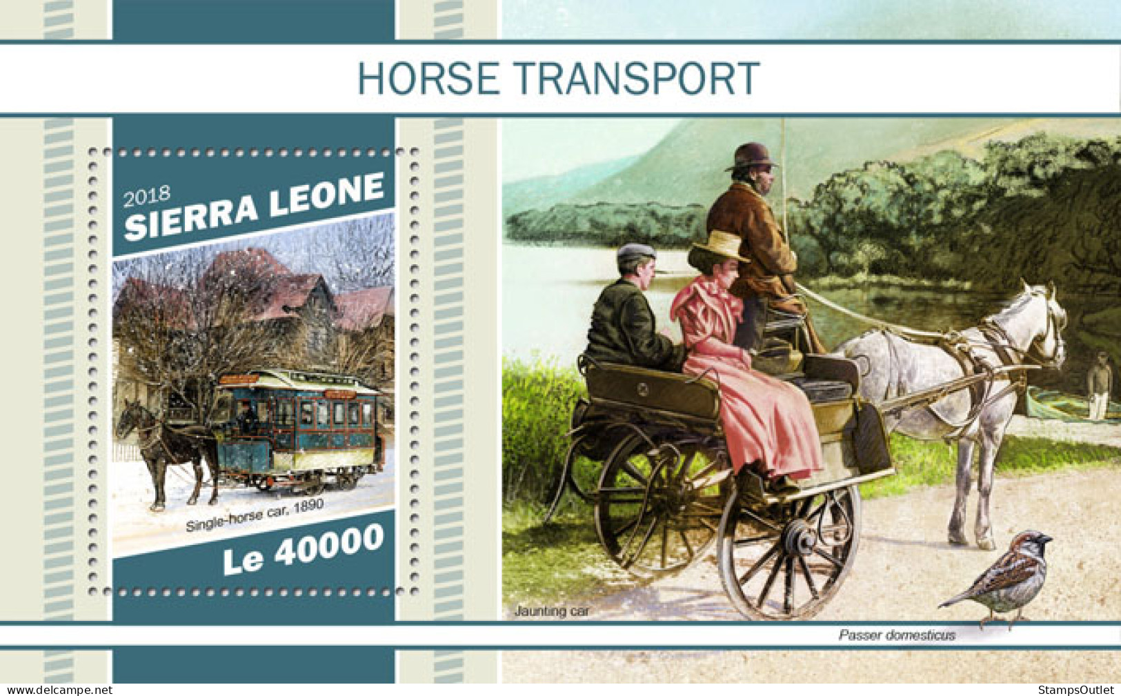  SIERRA LEONE  2018 MNH  Horse Transport  Michel Code: 10578 / Bl.1621. Scott Code: 5122. Yvert&Tellier Code: 1596 - Sierra Leone (1961-...)