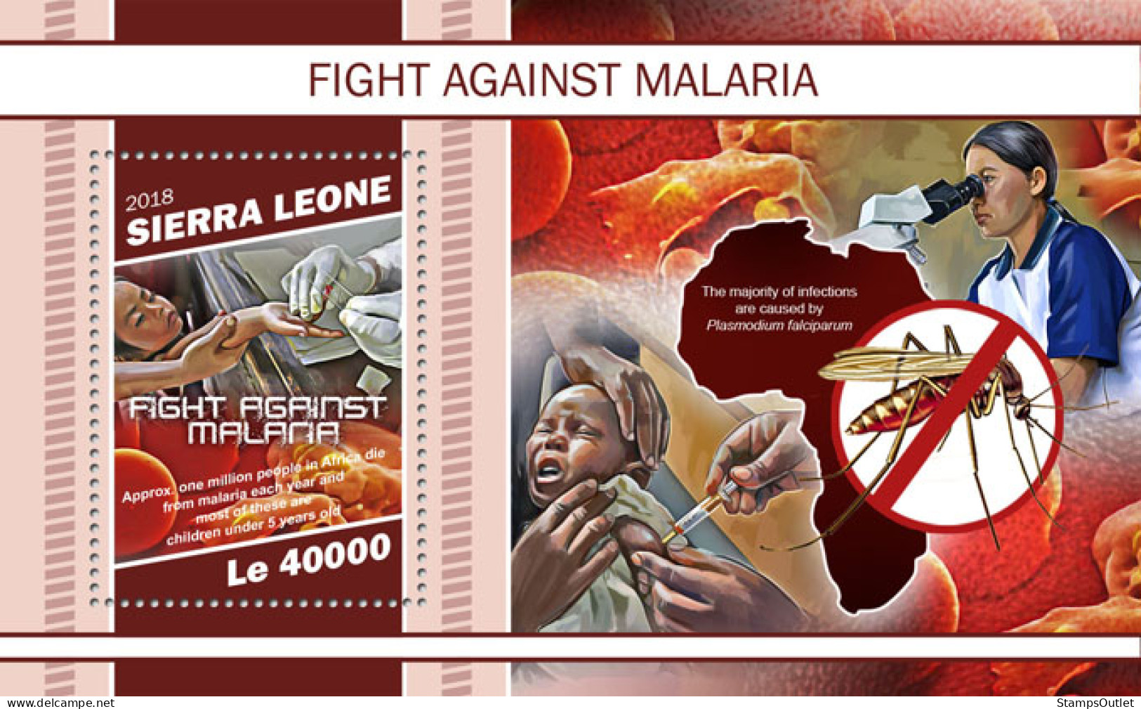  SIERRA LEONE  2018 MNH  Fight Against Malaria   Code:  10603 / Bl.1626. Scott Code: 5121. Yvert&Tellier Code: 1602 - Sierra Leone (1961-...)