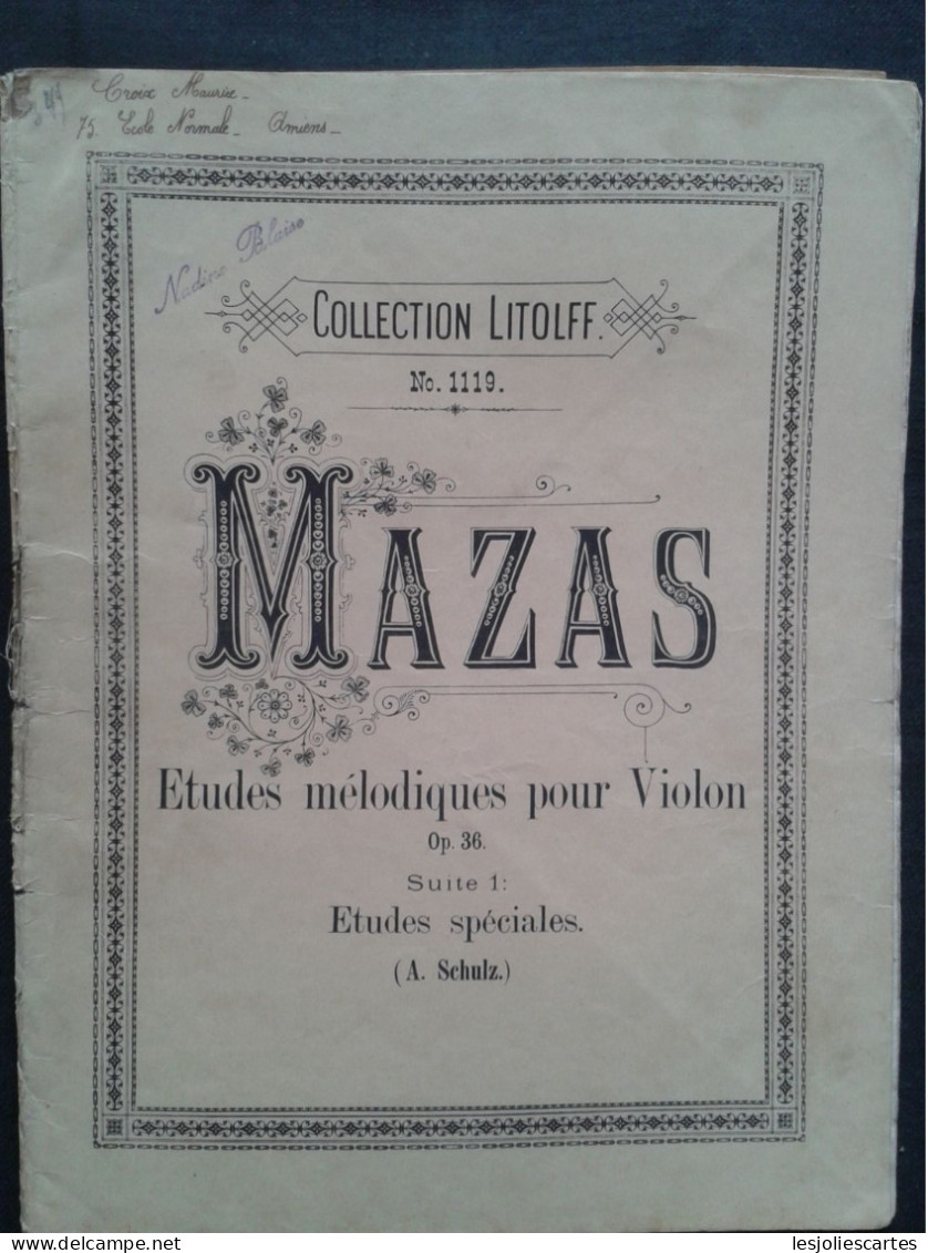 MAZAS ETUDES MELODIQUES POUR VIOLON OP 36 PARTITION MUSIQUE EDITION LITOLFF - Instrumentos Di Arco Y Cuerda