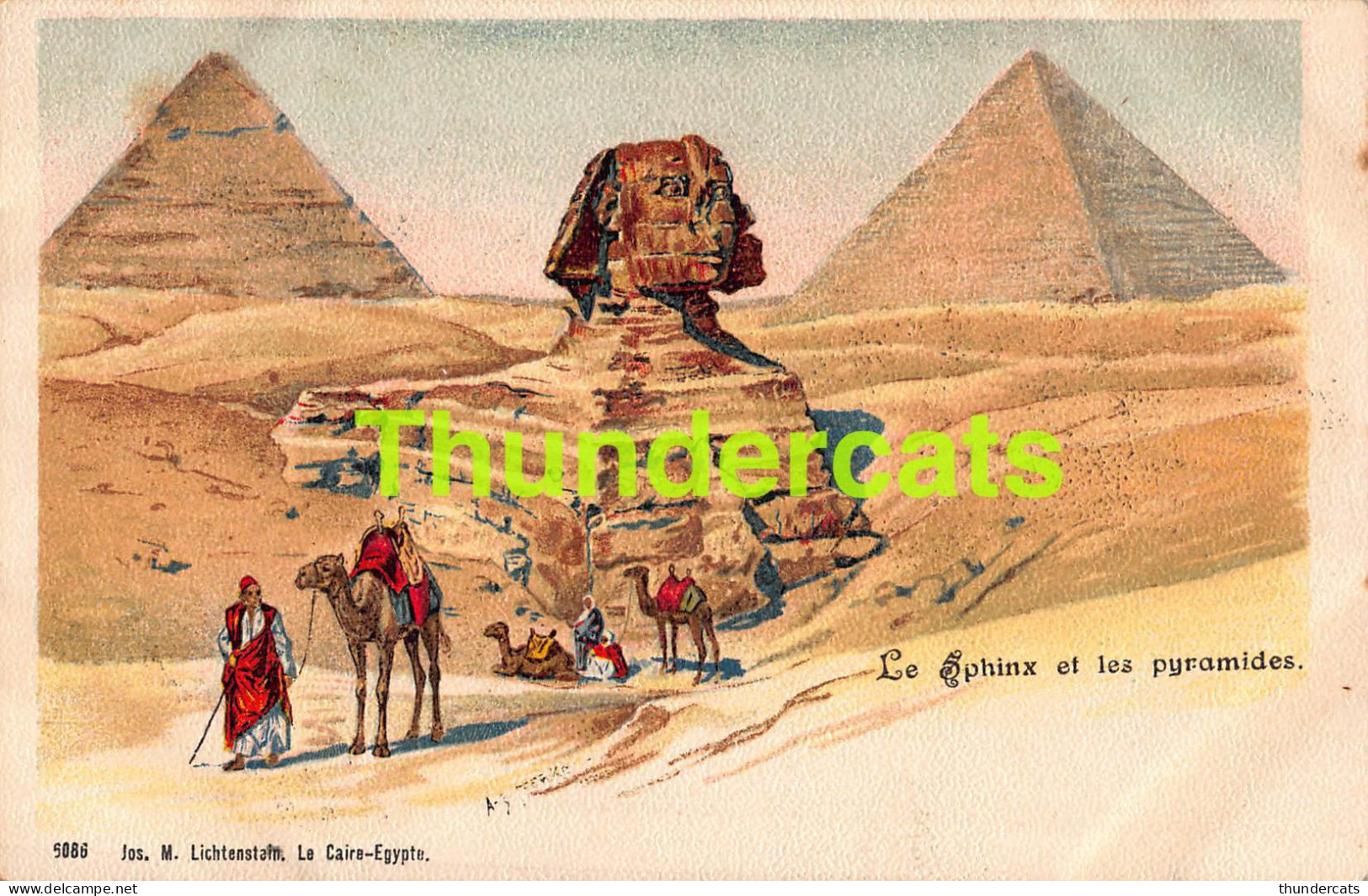 CPA LITHO SOUVENIR DE EGYPT EGYPTE LE SPHINX ET LES PYRAMIDES ILLUSTRATEUR FRANKEN - Sphinx