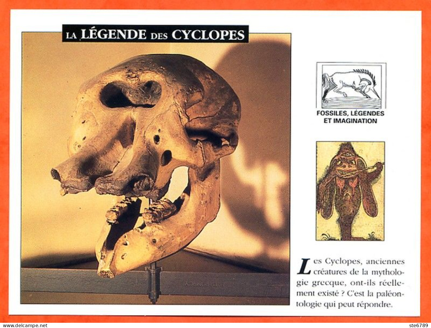 LA LEGENDE DES CYCLOPES  Histoire Préhistoire Fiche Illustree - Histoire