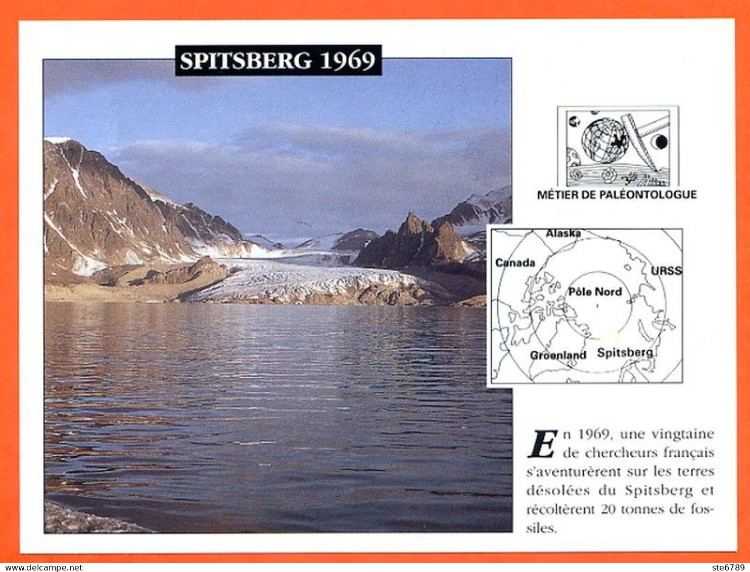 SPITSBERG 1969   Histoire Préhistoire Fiche Illustree - Histoire