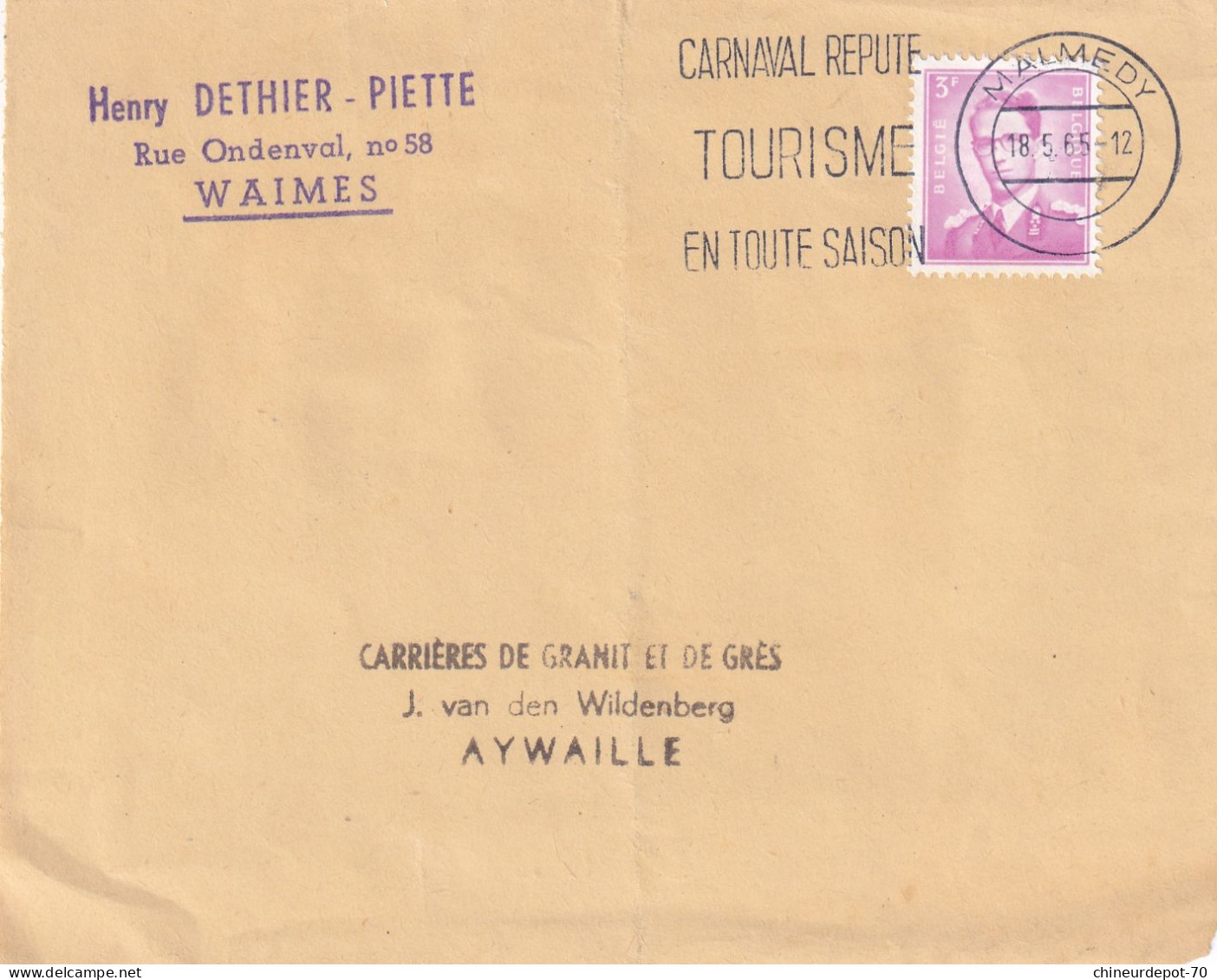 Cachet Malmedy 1965 - Cartas & Documentos