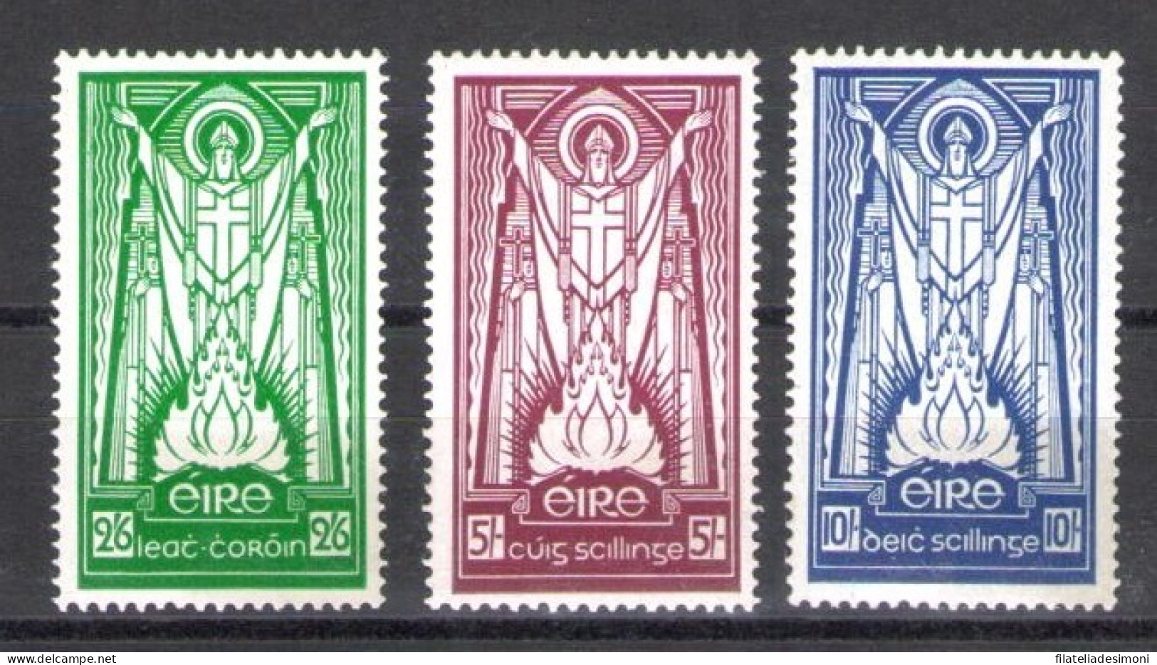 1940-45 IRLANDA, N. 90/92 San Patrizio Nuova Filigrana MNH** - Autres & Non Classés