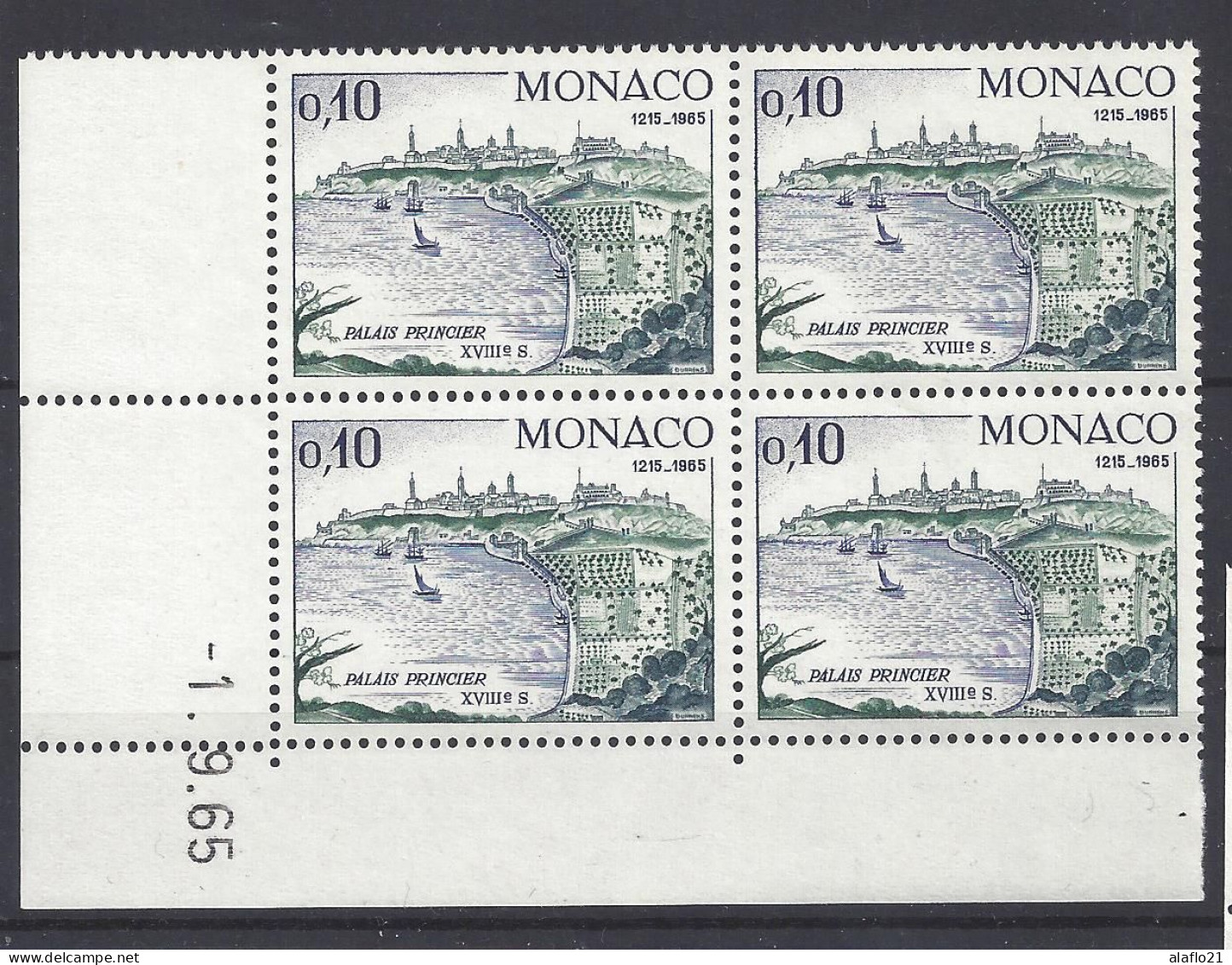 MONACO - N° 677 - 750e ANNIVERSAIRE PALAIS - Bloc De 4 COIN DATE - NEUF SANS CHARNIERE - 1/9/65 - Ungebraucht