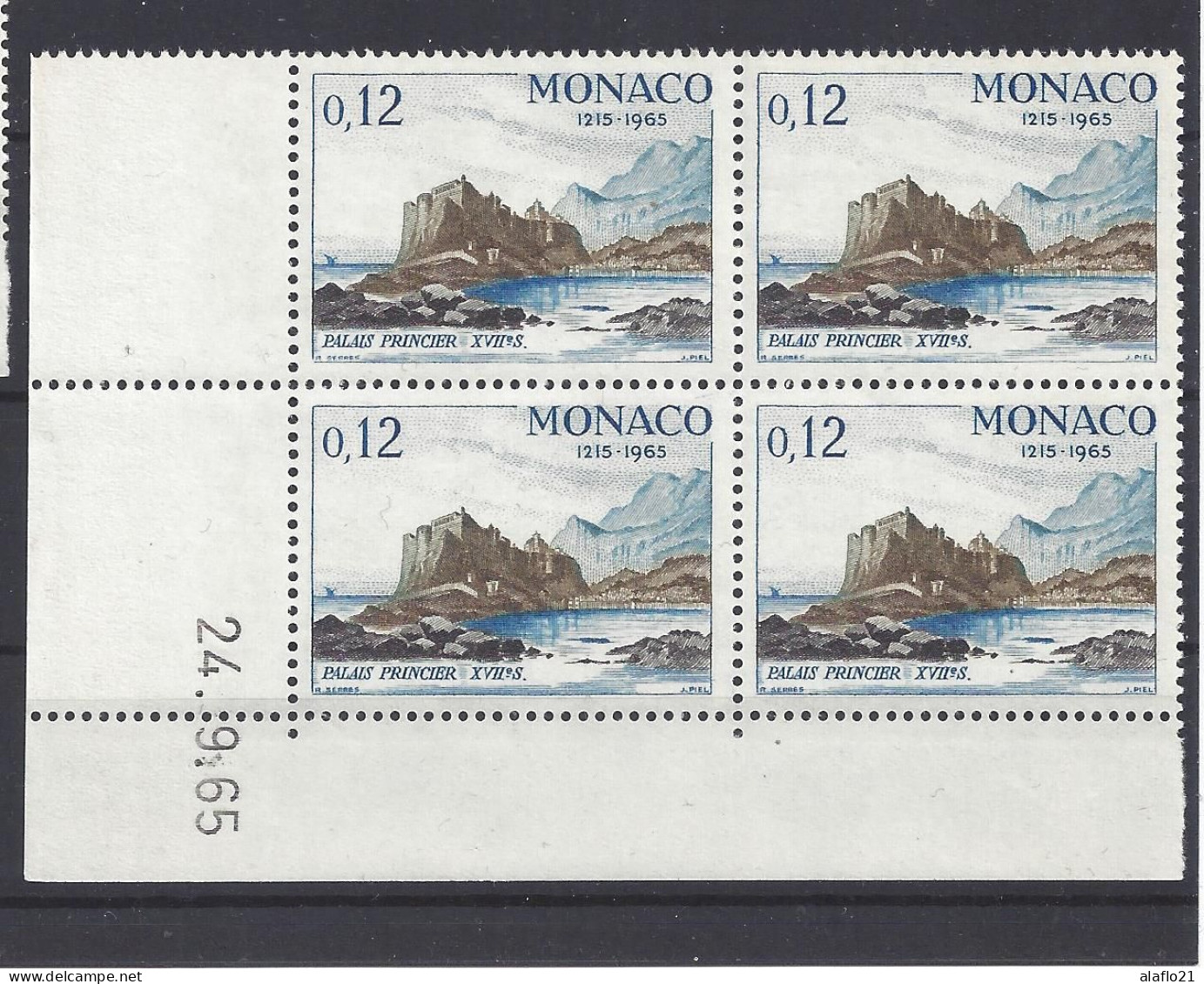 MONACO - N° 678 - 750e ANNIVERSAIRE PALAIS - Bloc De 4 COIN DATE - NEUF SANS CHARNIERE - 24/9/65 - Nuevos