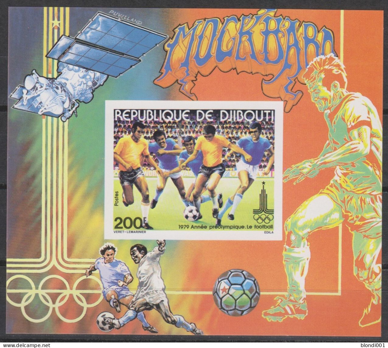 Olympics 1980 - SPACE - Soccer - DJIBOUTI - S/S Imperf. MNH - Ete 1980: Moscou