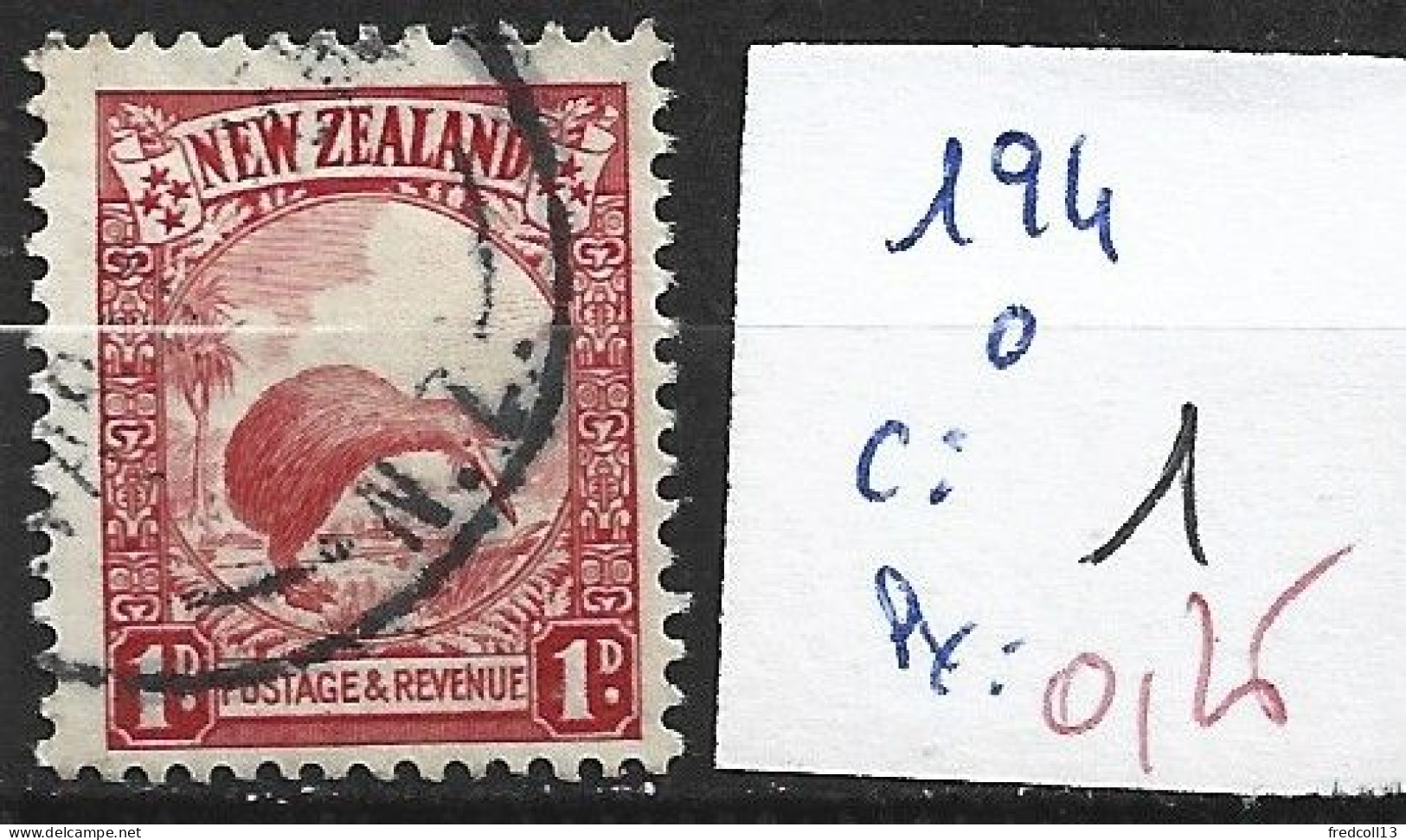 NOUVELLE-ZELANDE 194 Oblitéré Côte 1 € - Used Stamps