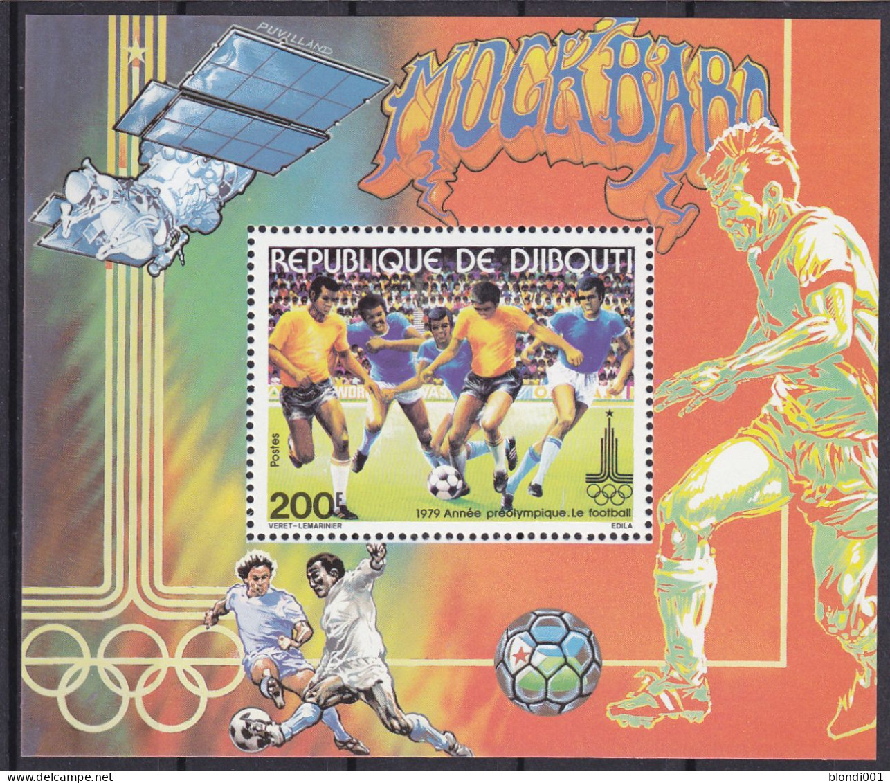 Olympics 1980 - SPACE - Soccer - DJIBOUTI - S/S Perf. MNH - Ete 1980: Moscou