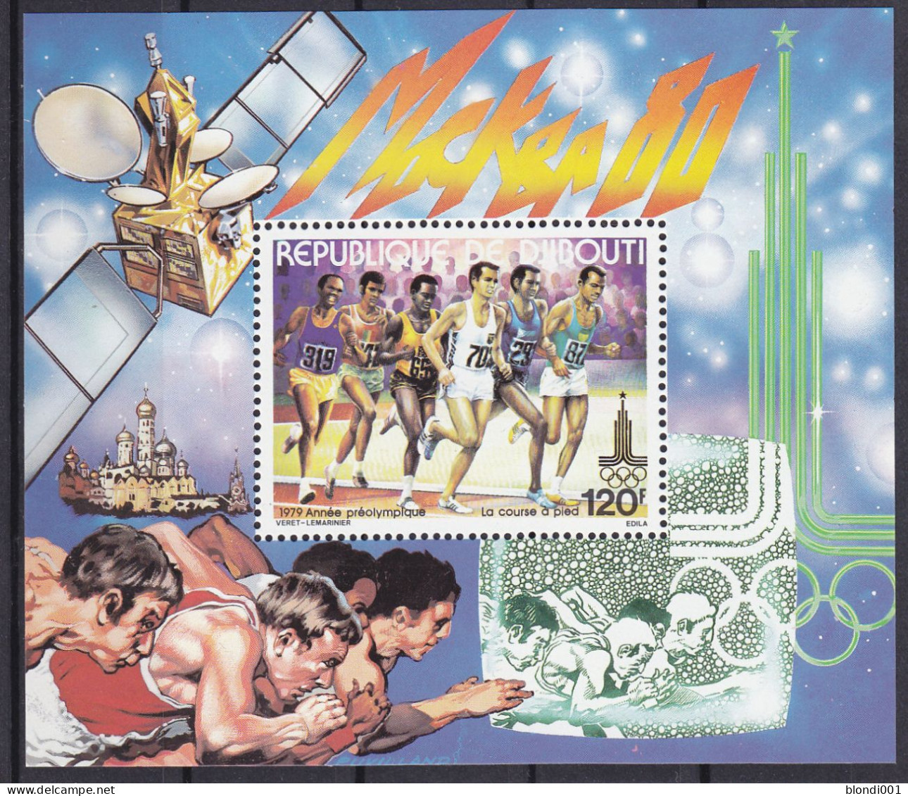 Olympics 1980 - SPACE - Runner - DJIBOUTI - S/S Perf. MNH - Verano 1980: Moscu