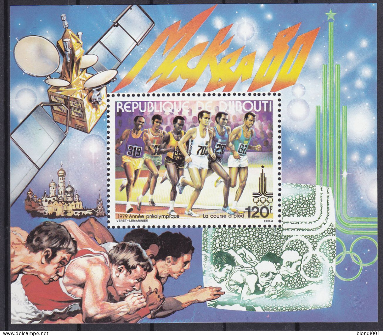 Olympics 1980 - SPACE - Runner - DJIBOUTI - S/S Perf. MNH - Ete 1980: Moscou