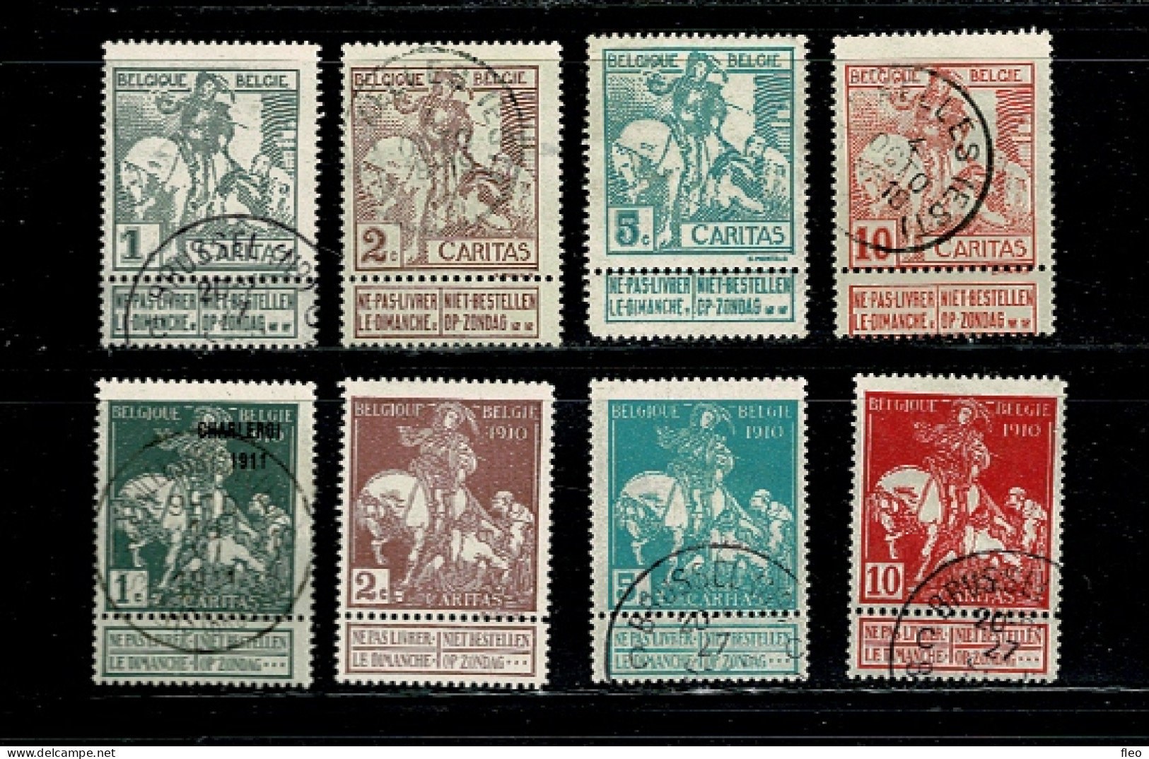 1910 84 85 86 87 & 88 89 90 91 Serie° : L'exposition Internationale De Bruxelles - 1910-1911 Caritas