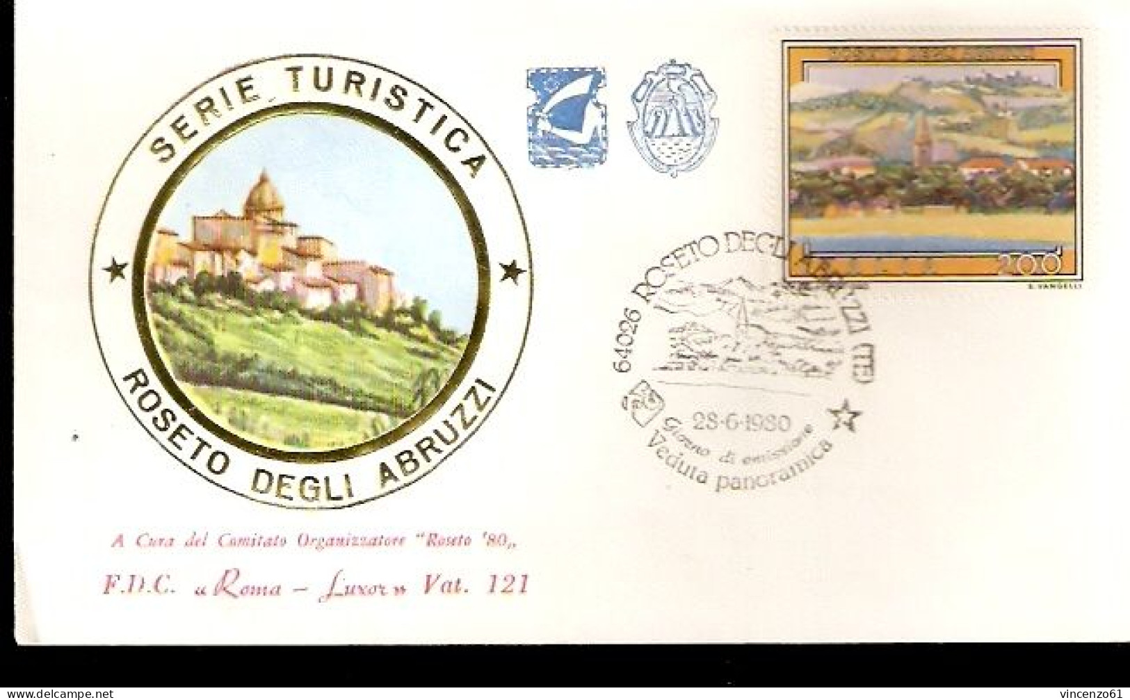 BUSTA FDC 1980 SERIE TURTISTICA 1980 ROSETO DEGLI ABRUZZI - Otros & Sin Clasificación