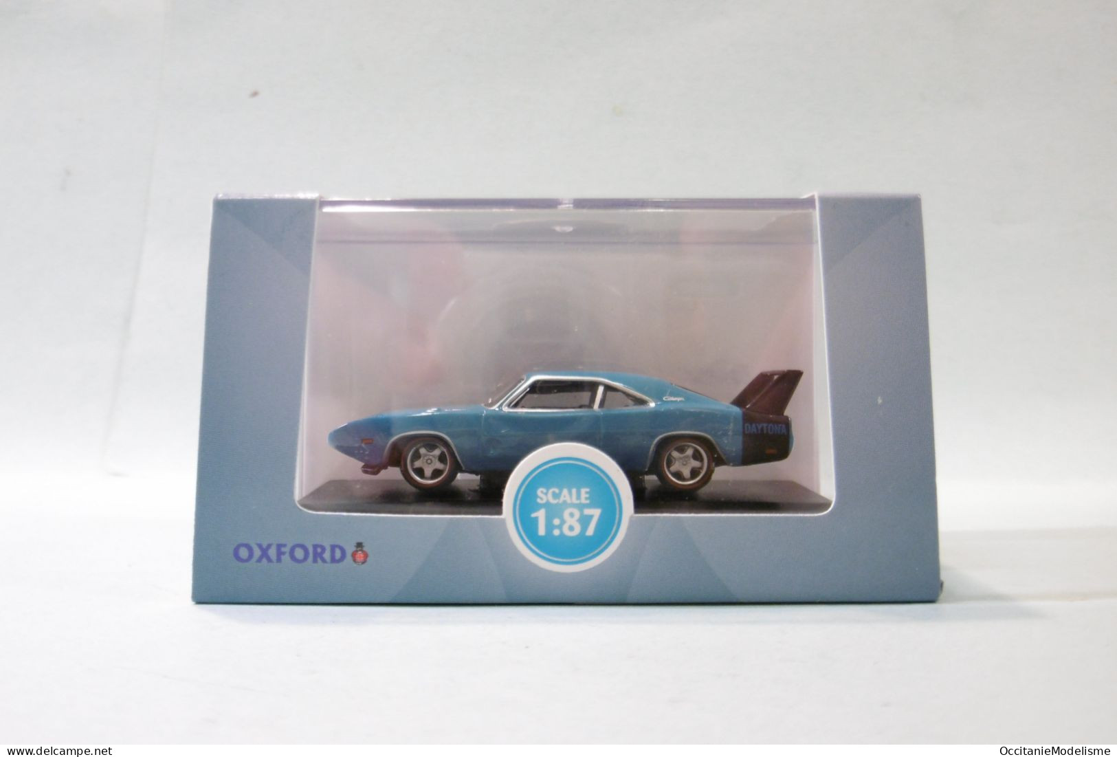 Oxford - DODGE CHARGER DAYTONA 1969 Bleu Voiture US Neuf HO 1/87 - Vehiculos De Carretera